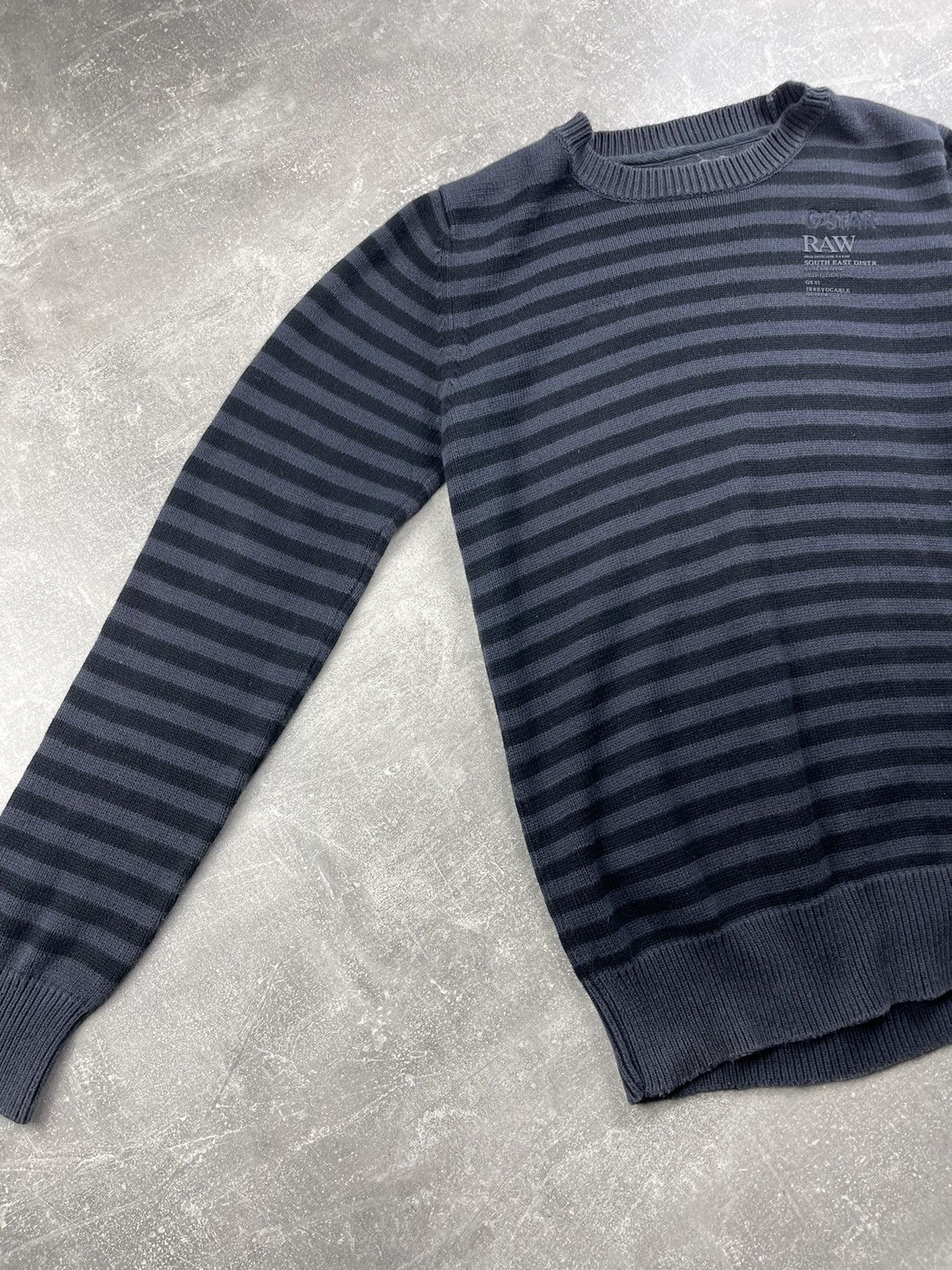 G-Star G Star RAW Vintage Striped Y2K Knit Sweater Black Gray Size US L / EU 52-54 / 3 - 6 Thumbnail