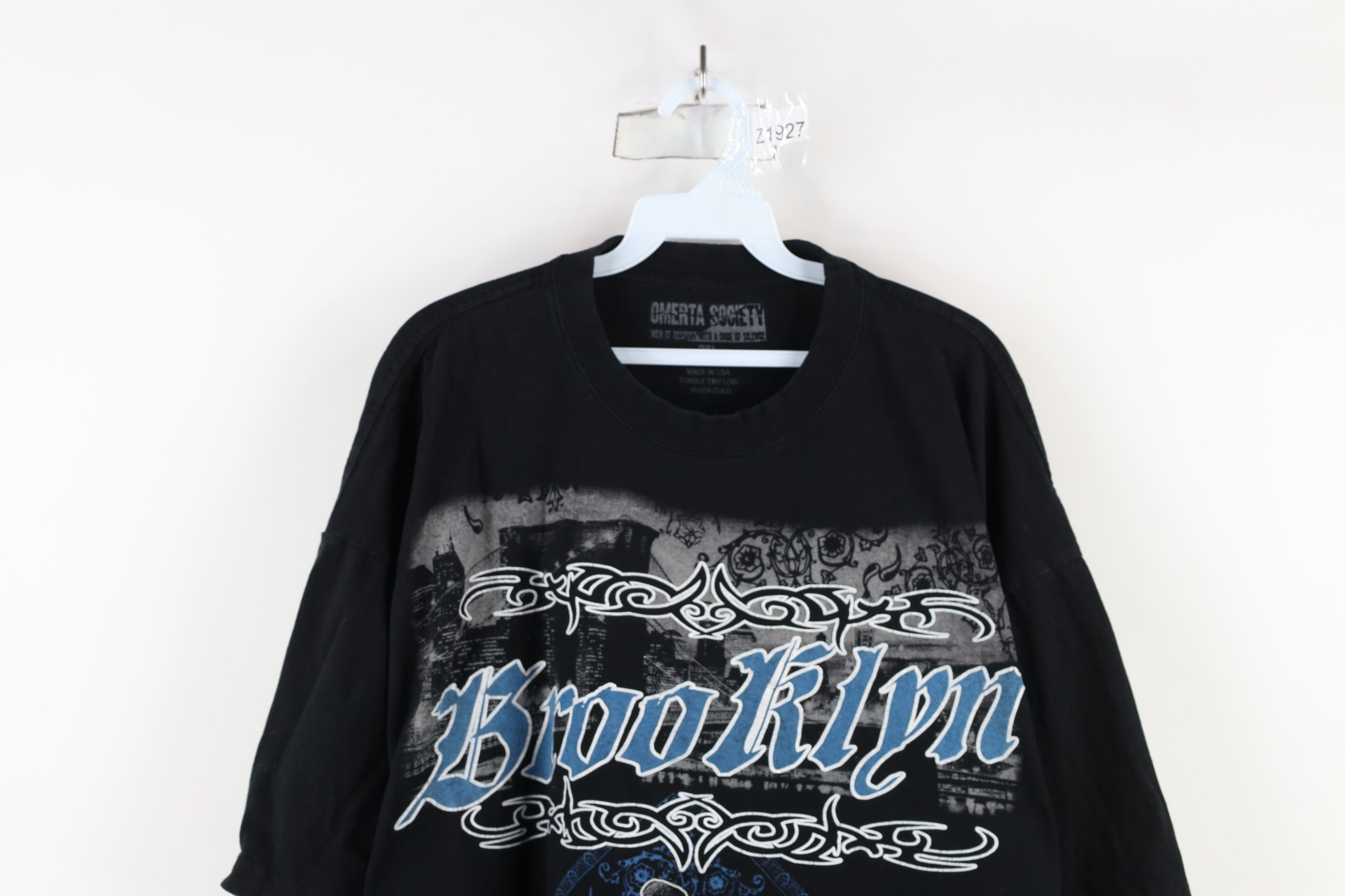 Vintage Vintage Y2K Streetwear Spell Brooklyn Tribal T-Shirt Black Size US XXL / EU 58 / 5 - 2 Thumbnail