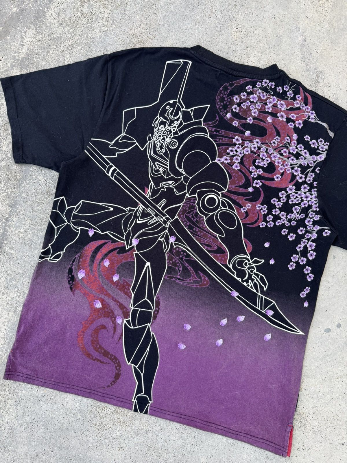 20471120 20th Anniversary Evangelion Sukajan Sakura Over Print Tees Size US L / EU 52-54 / 3 - 2 Thumbnail