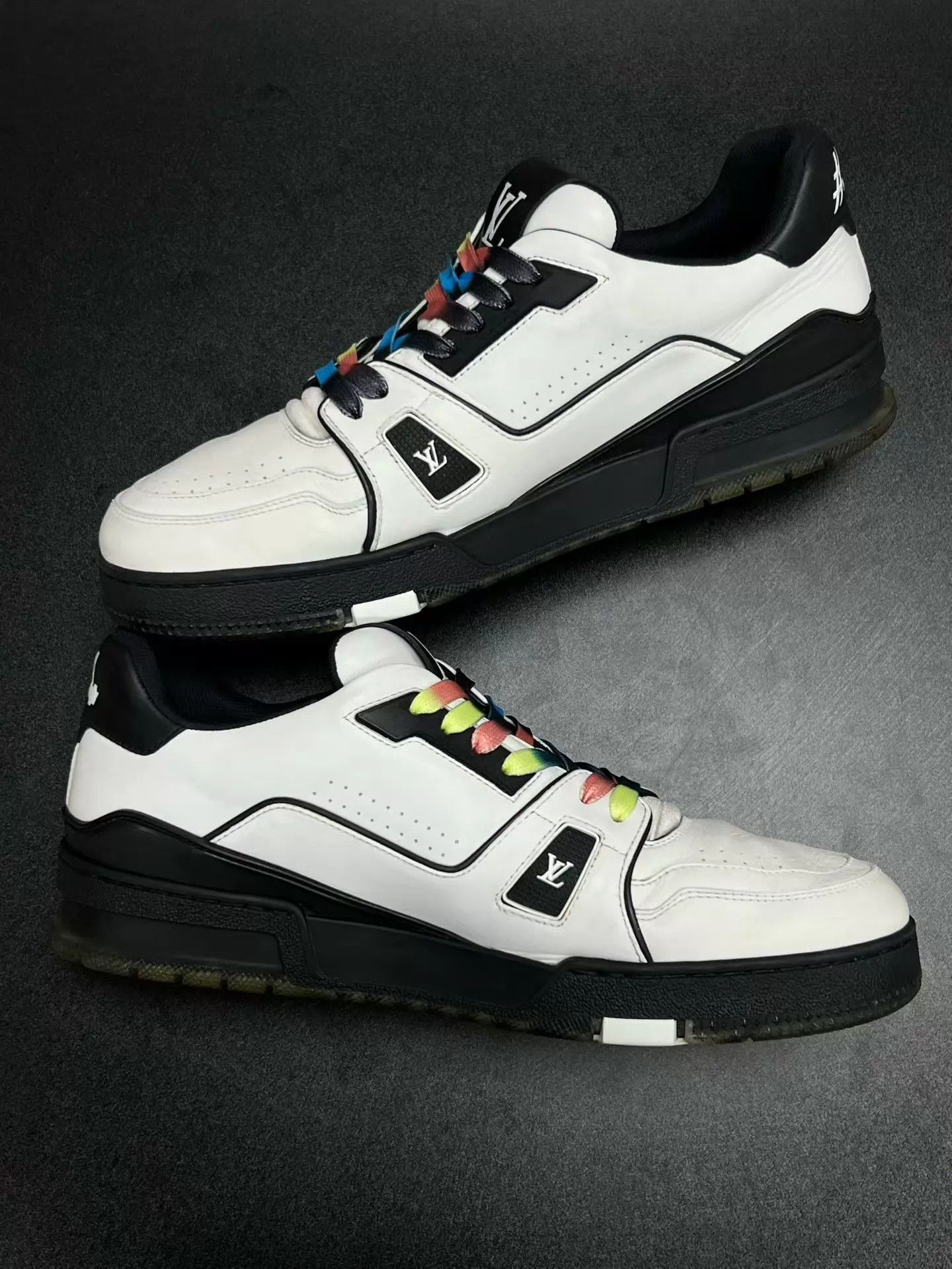 Louis Vuitton LV Trainer White/Black Multicolor UK9 Like New Size US 10 / EU 43 - 6 Thumbnail
