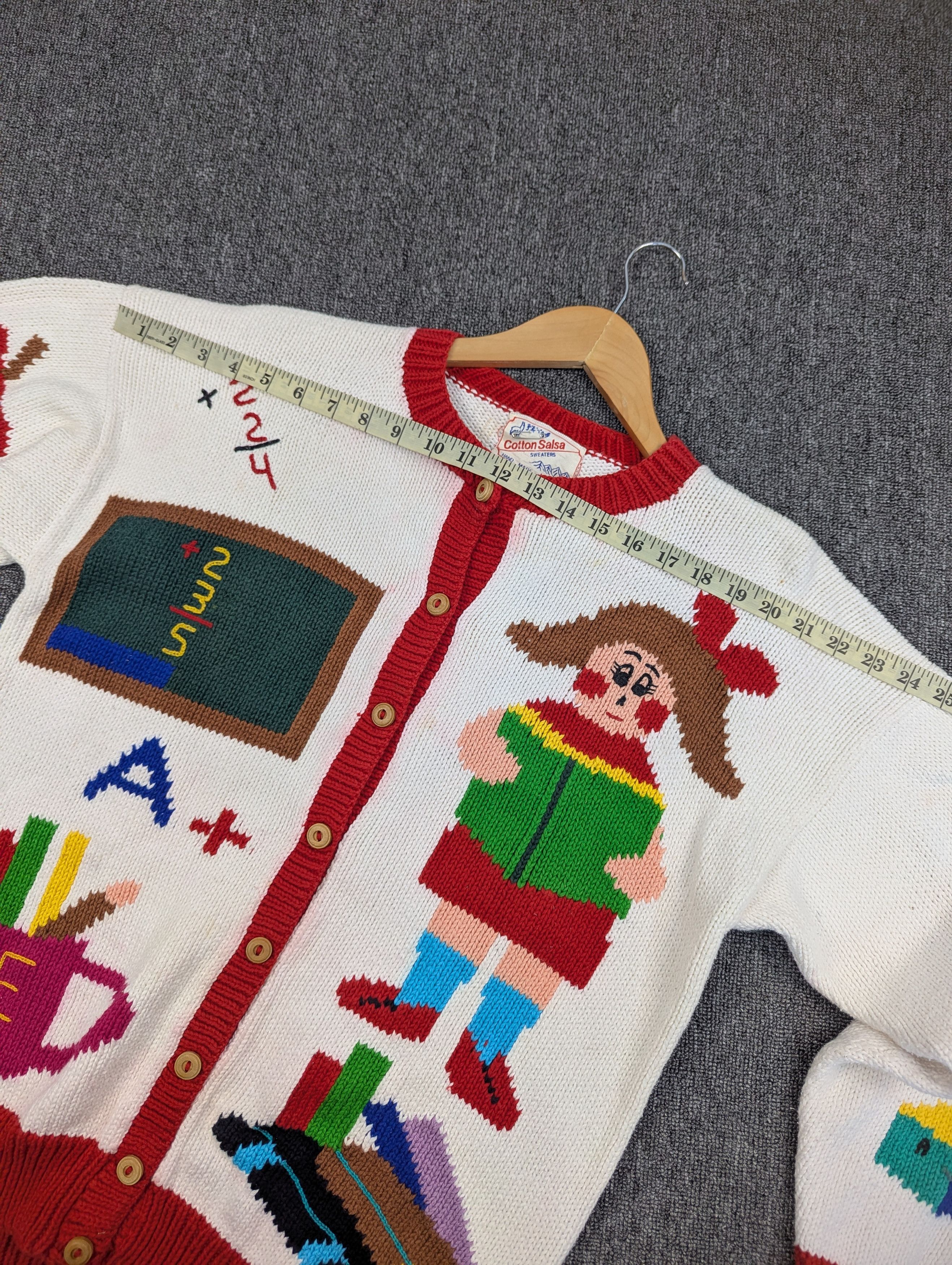 Vintage Vintage Cotton Salsa Cable Knit Art Of School Cardigan Size M / US 6-8 / IT 42-44 - 19 Thumbnail