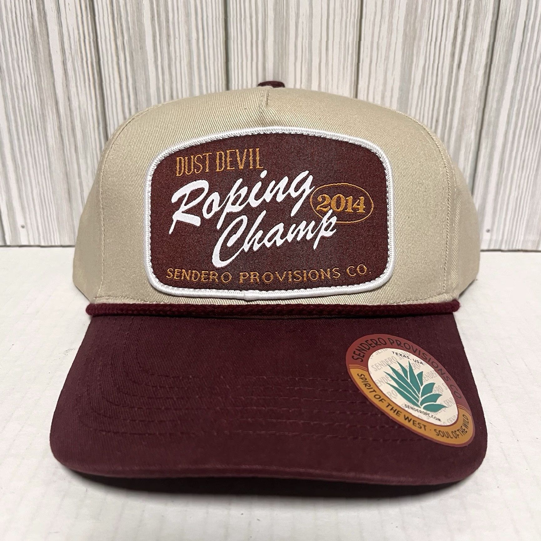 Roper Sendero Provisions Hat Cap Snapback Rope Trucker Dust Devil Roping Champ Tan Size ONE SIZE - 2 Thumbnail