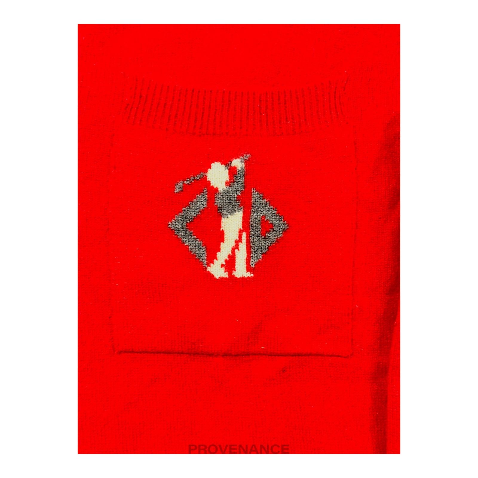 Dior 🔴 Christian Dior Golf Logo V Neck Sweater - Fine Wool Red S Size US S / EU 44-46 / 1 - 7 Thumbnail