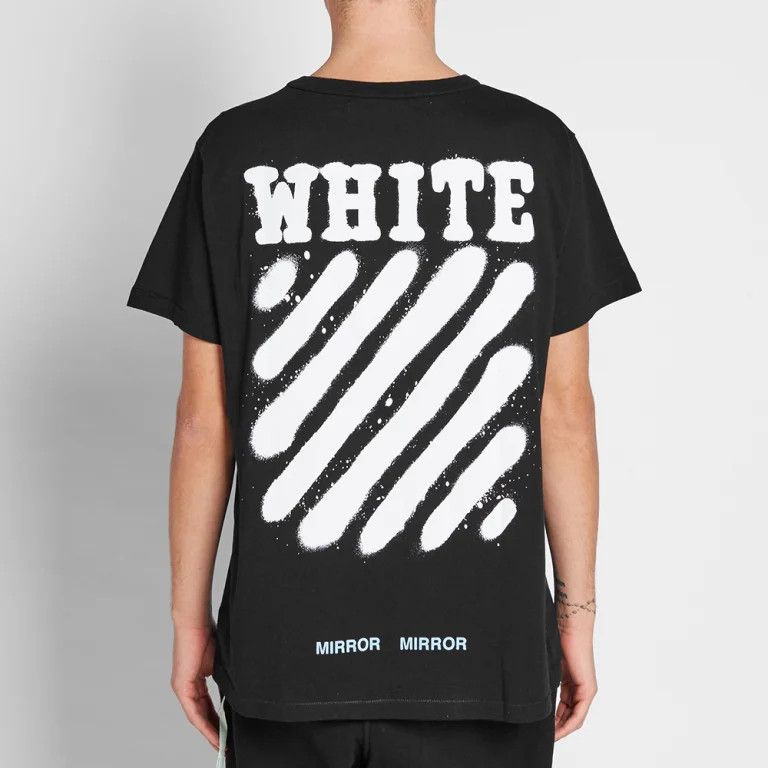 Off-White Black Spray Diagonals Logo Oversized T-Shirt Size US S / EU 44-46 / 1 - 2 Thumbnail