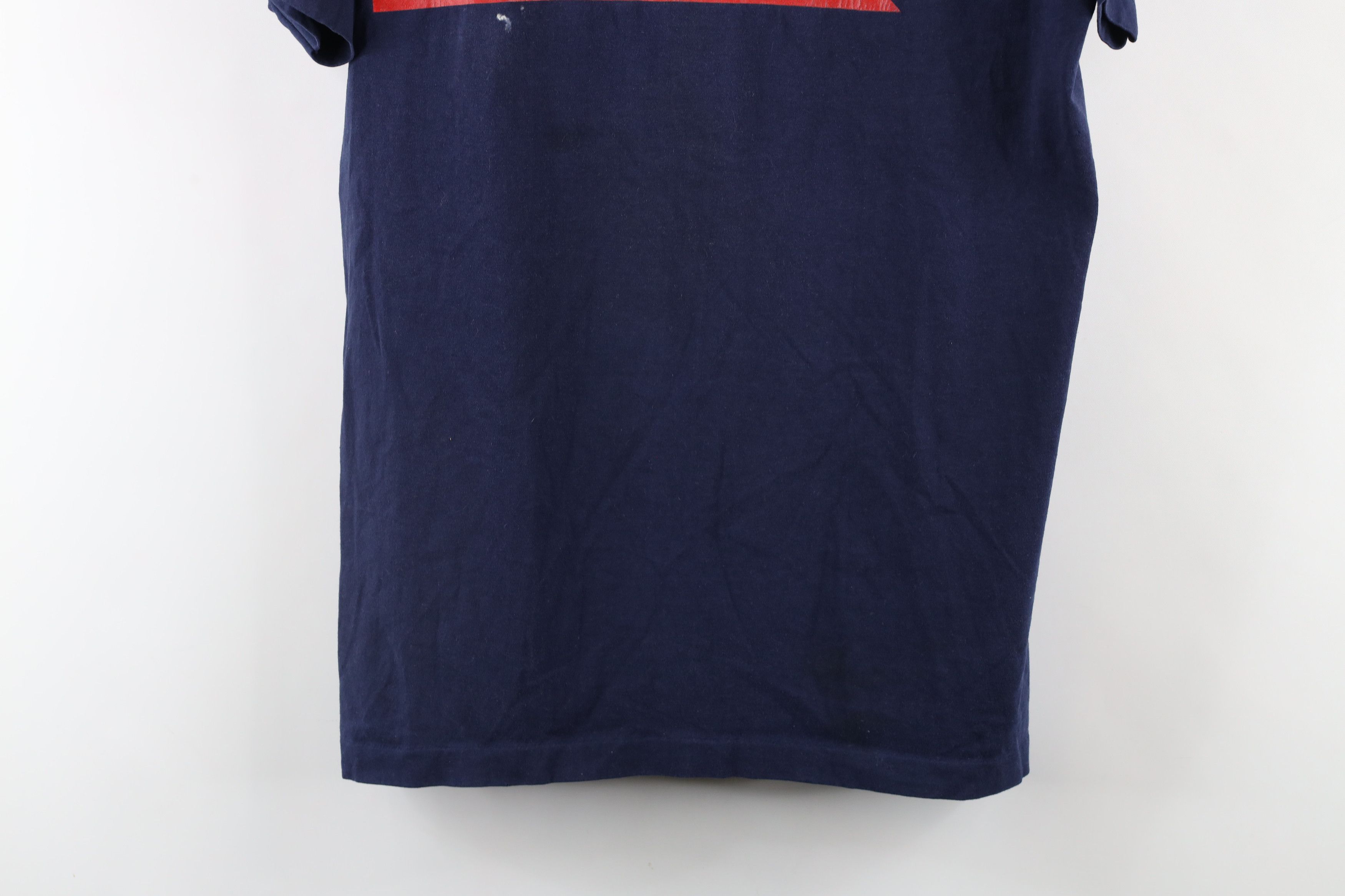 Adidas × Vintage Vintage 70s 80s Adidas Spell Out Striped T-Shirt Blue USA Size US L / EU 52-54 / 3 - 3 Thumbnail
