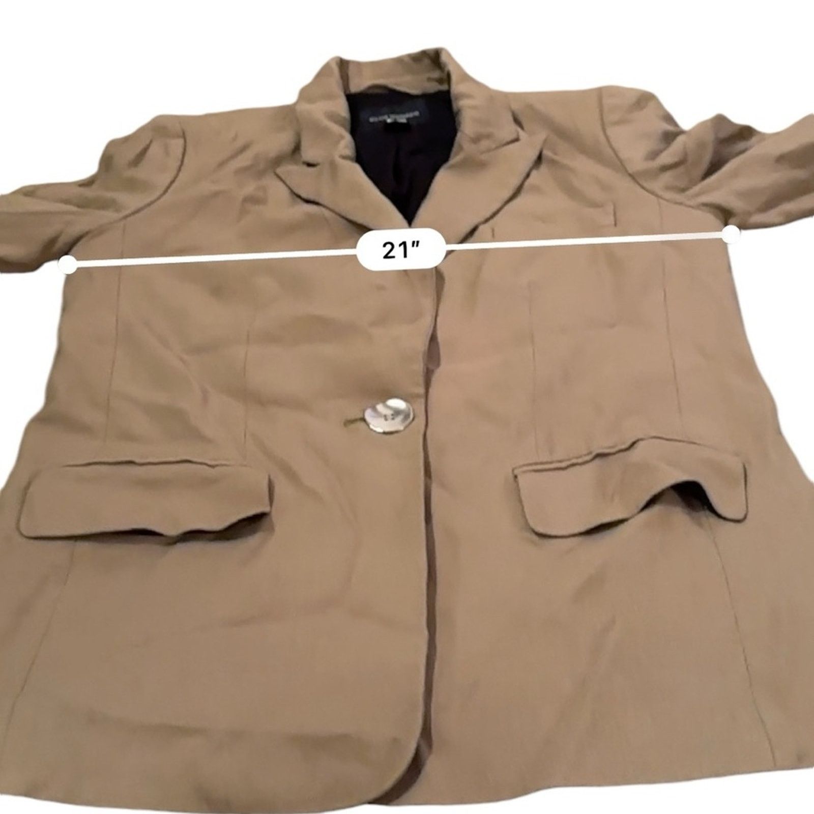 Club Monaco RTR Club Monaco Tan Long Sleeve Single Button Blazer Sz 10 Size L / US 10 / IT 46 - 9 Thumbnail