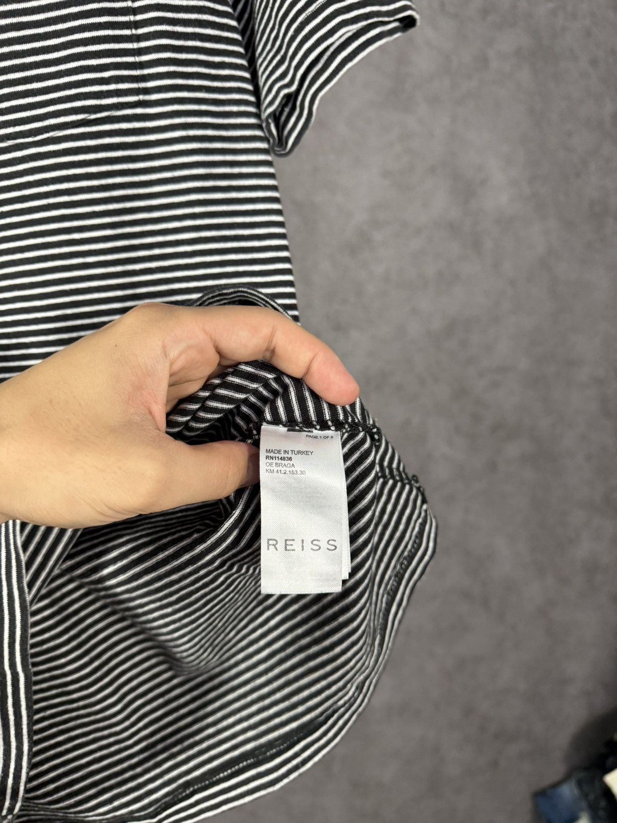 Reiss Reiss designer striped pocket tee Size US S / EU 44-46 / 1 - 4 Thumbnail