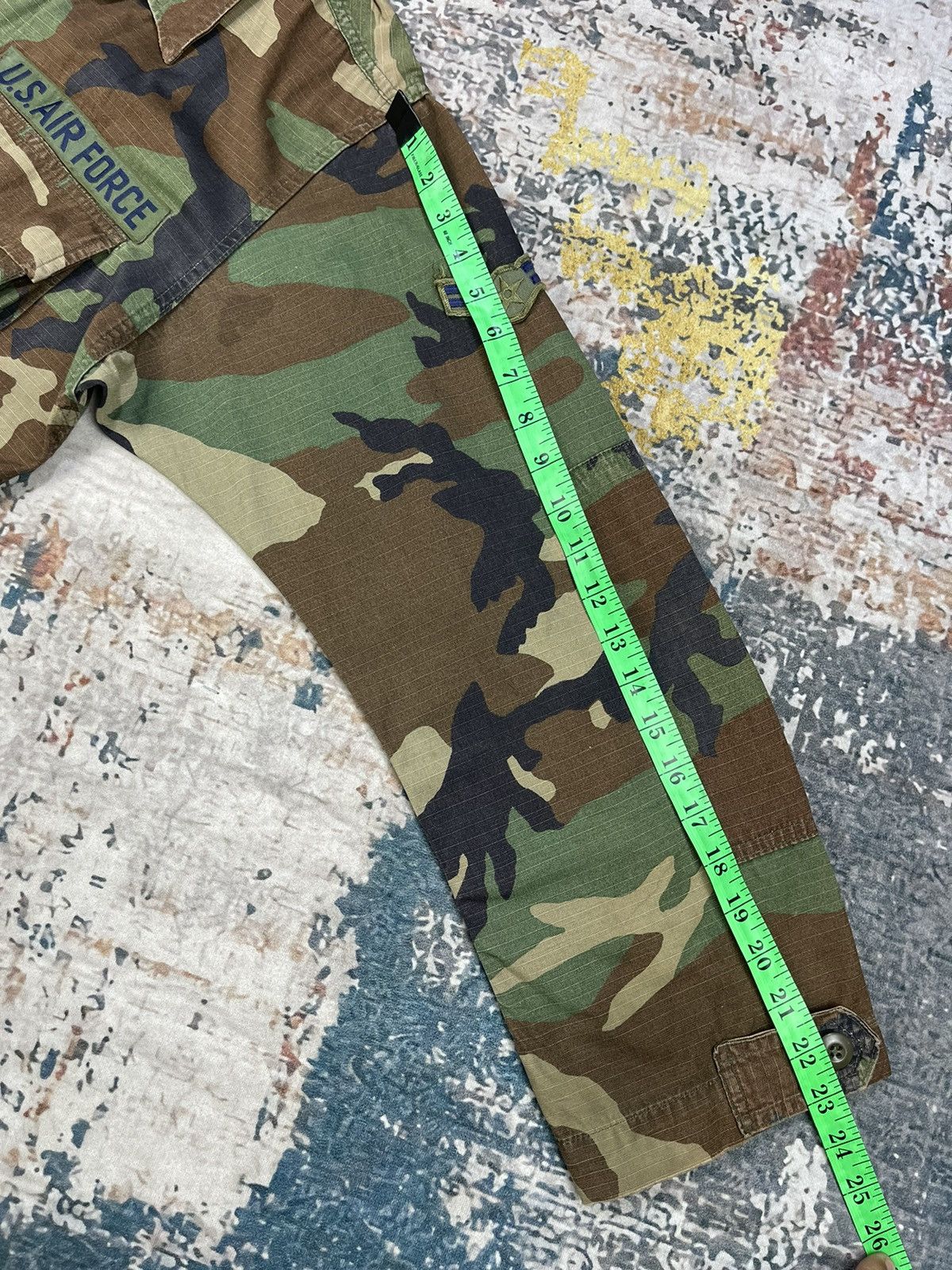 Vintage Vtg 80s USAF Airman First Class Woodland Camo Combat Jacket Size US S / EU 44-46 / 1 - 11 Thumbnail
