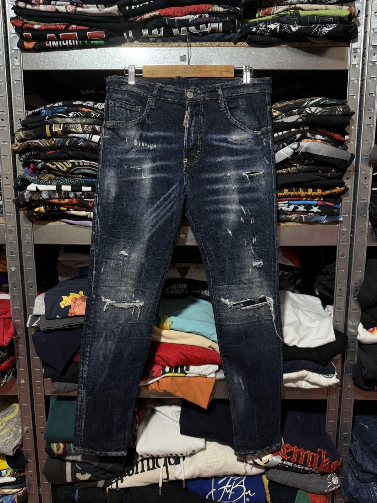 Dsquared2 Rare Luxury Dsquared2 Distressed Denim Navy Jeans Y2K Hype Size US 30 / EU 46 - 1 Thumbnail