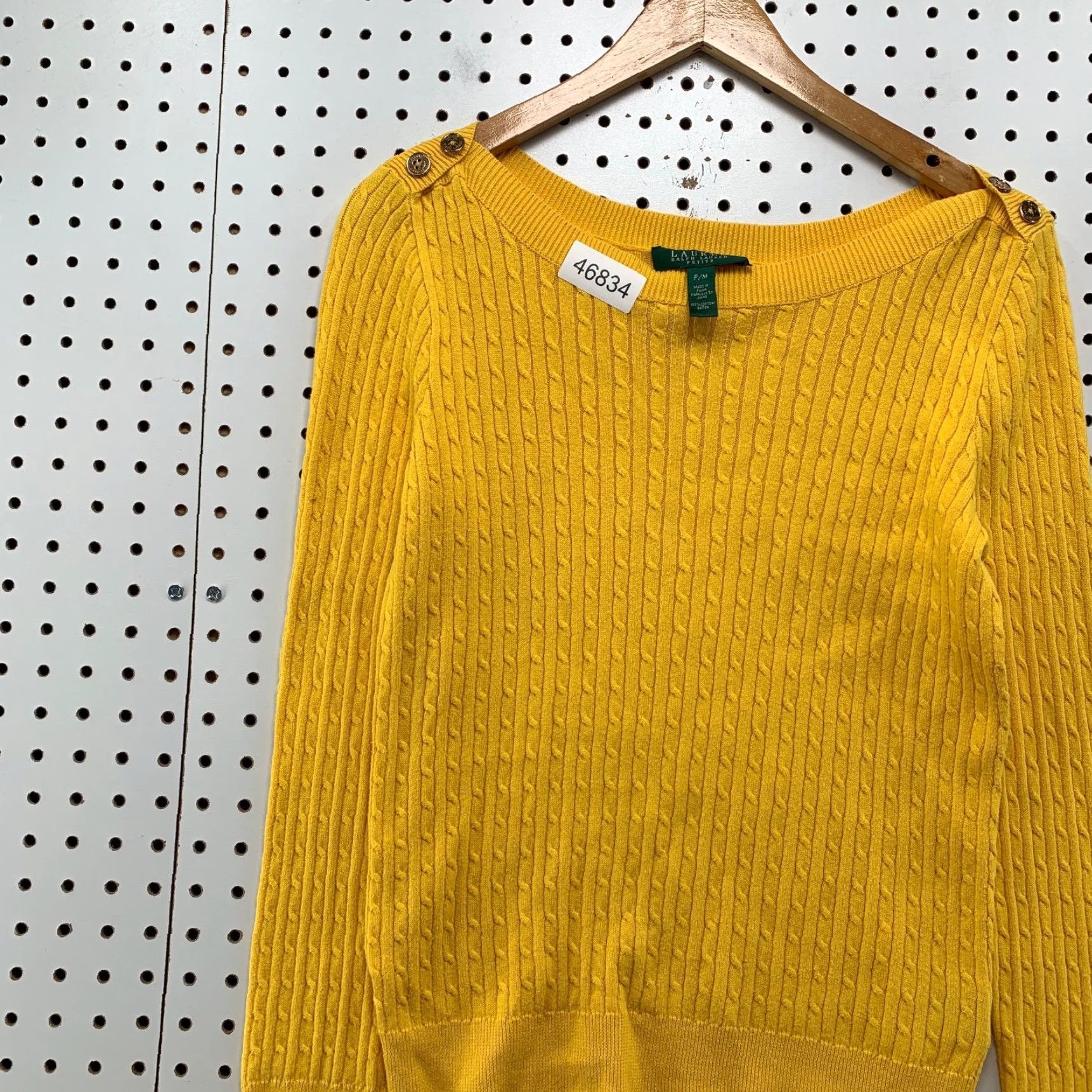 Ralph Lauren Lauren Ralph Lauren Sweater Womens Petite Medium Yellow Off The Shoulder Size M / US 6-8 / IT 42-44 - 6 Thumbnail