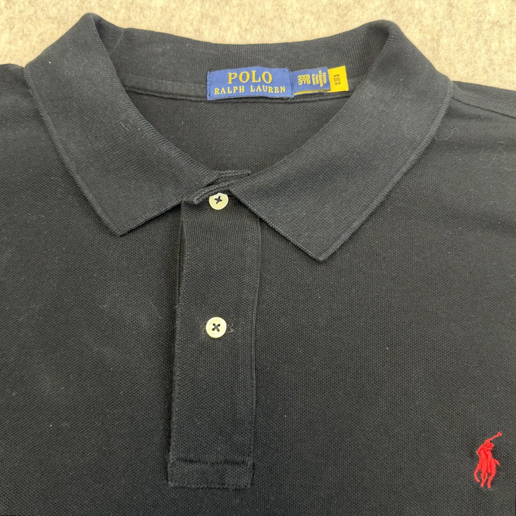 Polo Ralph Lauren Polo Ralph Lauren Polo Shirt Mens 3XB Black Big Pony Cotton Pique Golf Shirt Big 3X Mens Black Polo Shirt Size US XXL / EU 58 / 5 - 5 Thumbnail