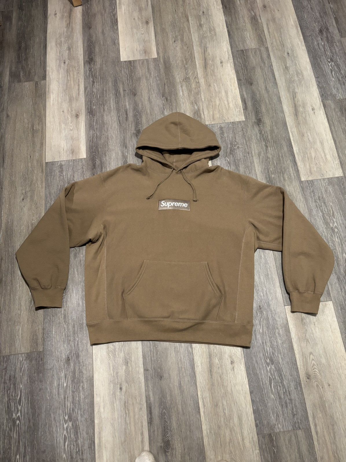 Supreme Box Logo Hoodie Dark Sand (FW23) Size XL Brand New