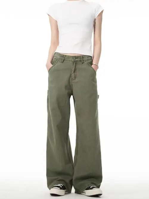 Japanese Brand Harada x Fuji Green High Street Vintage Loose Jeans Size US 29 - 4 Thumbnail