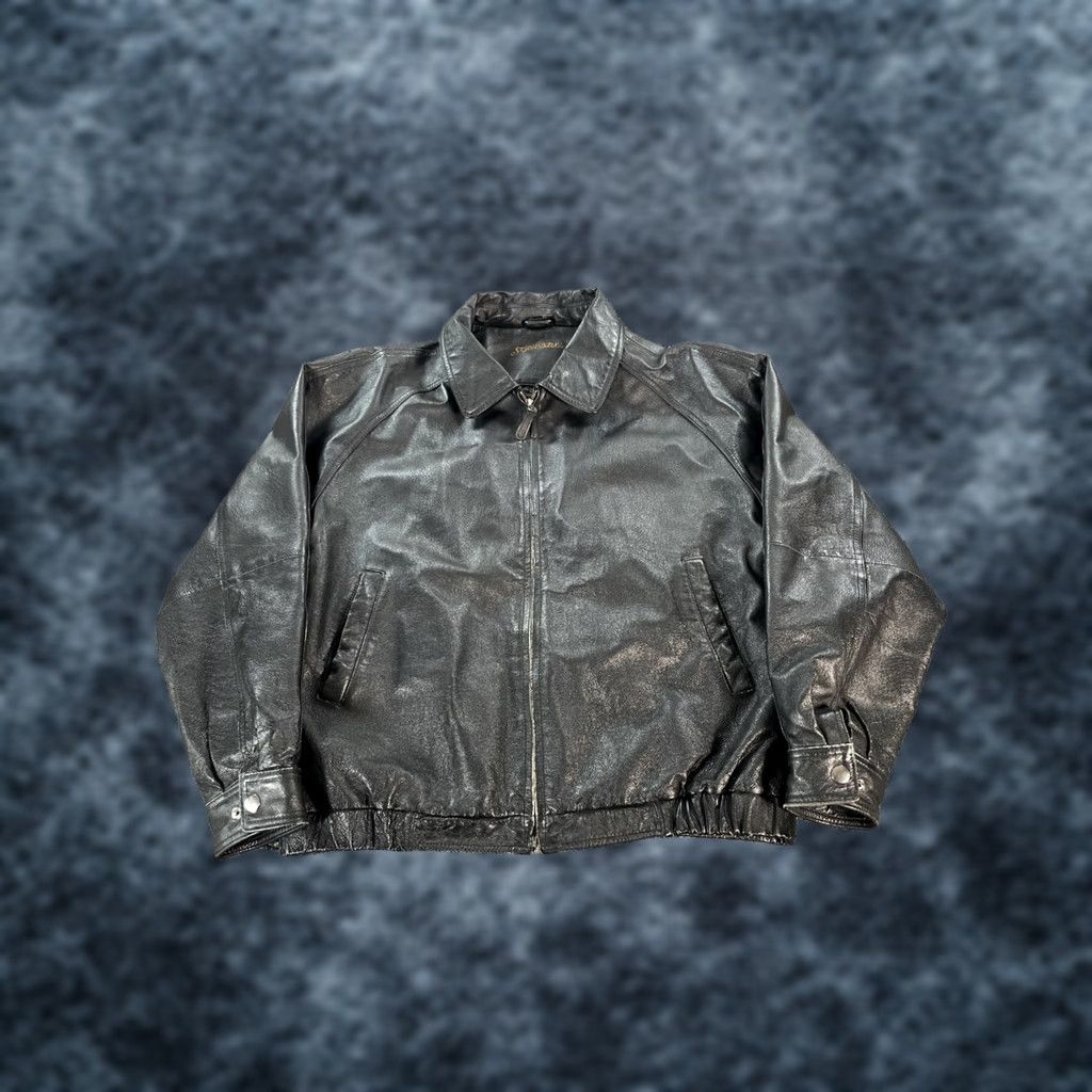 Vintage VINTAGE St. Johns Bay Jacket Mens L Black Leather Biker Bomber Lined Y2K Casual Mens Size US L / EU 52-54 / 3 - 1 Thumbnail
