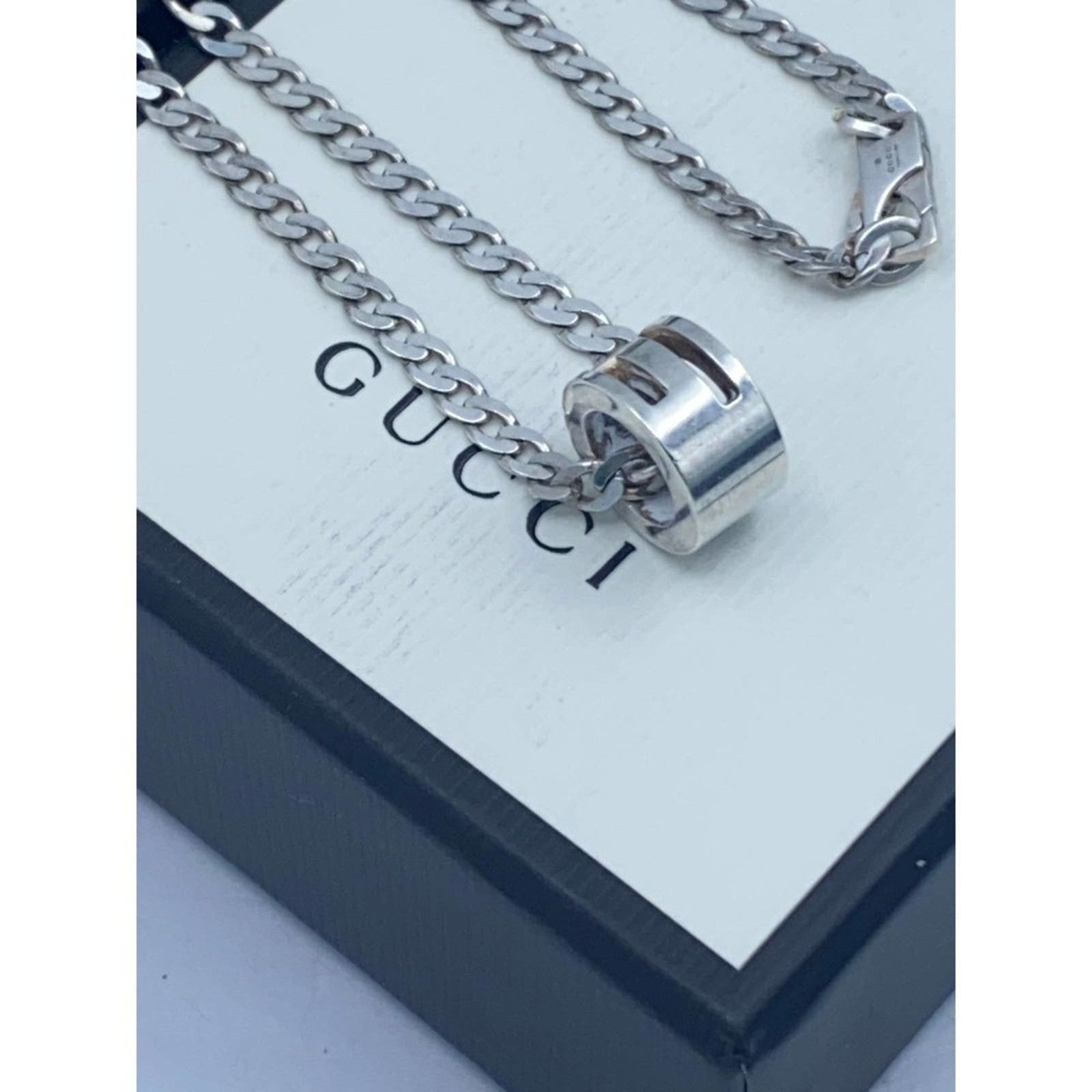 Gucci Gucci Silver Necklace, Sterling, 16'' Chain, Ring Pendant Size ONE SIZE - 3 Thumbnail