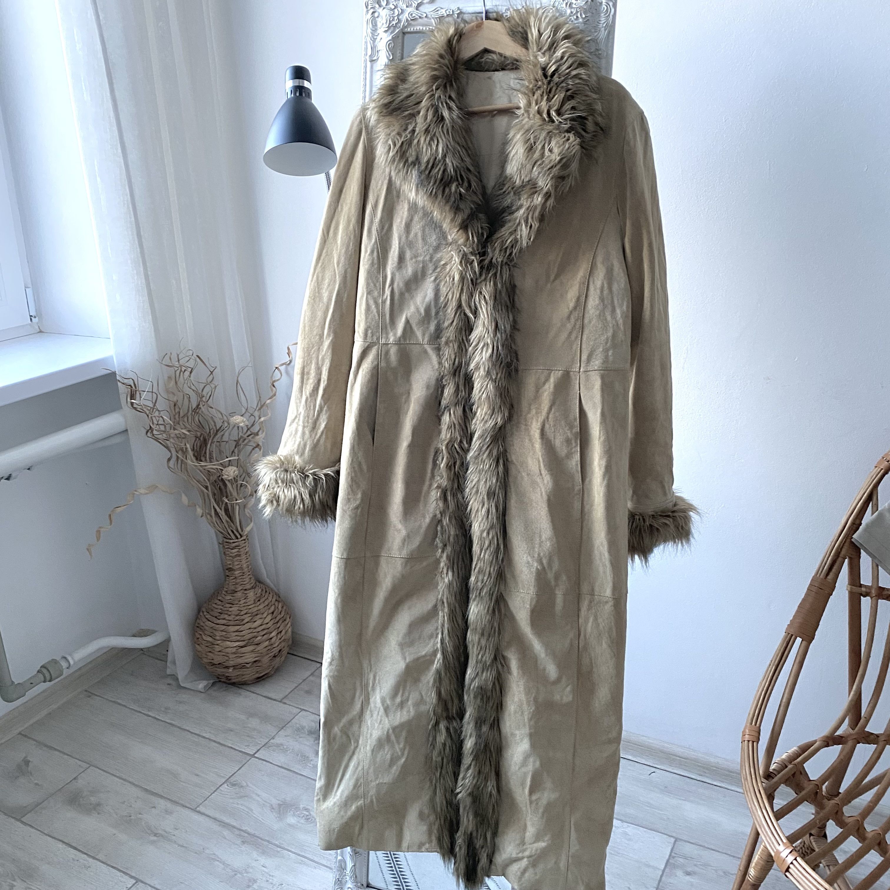 If Six Was Nine Vintage 90s Real Suede with Faux Fur Maxi Coat Y2K japanese Size L / US 10 / IT 46 - 11 Thumbnail