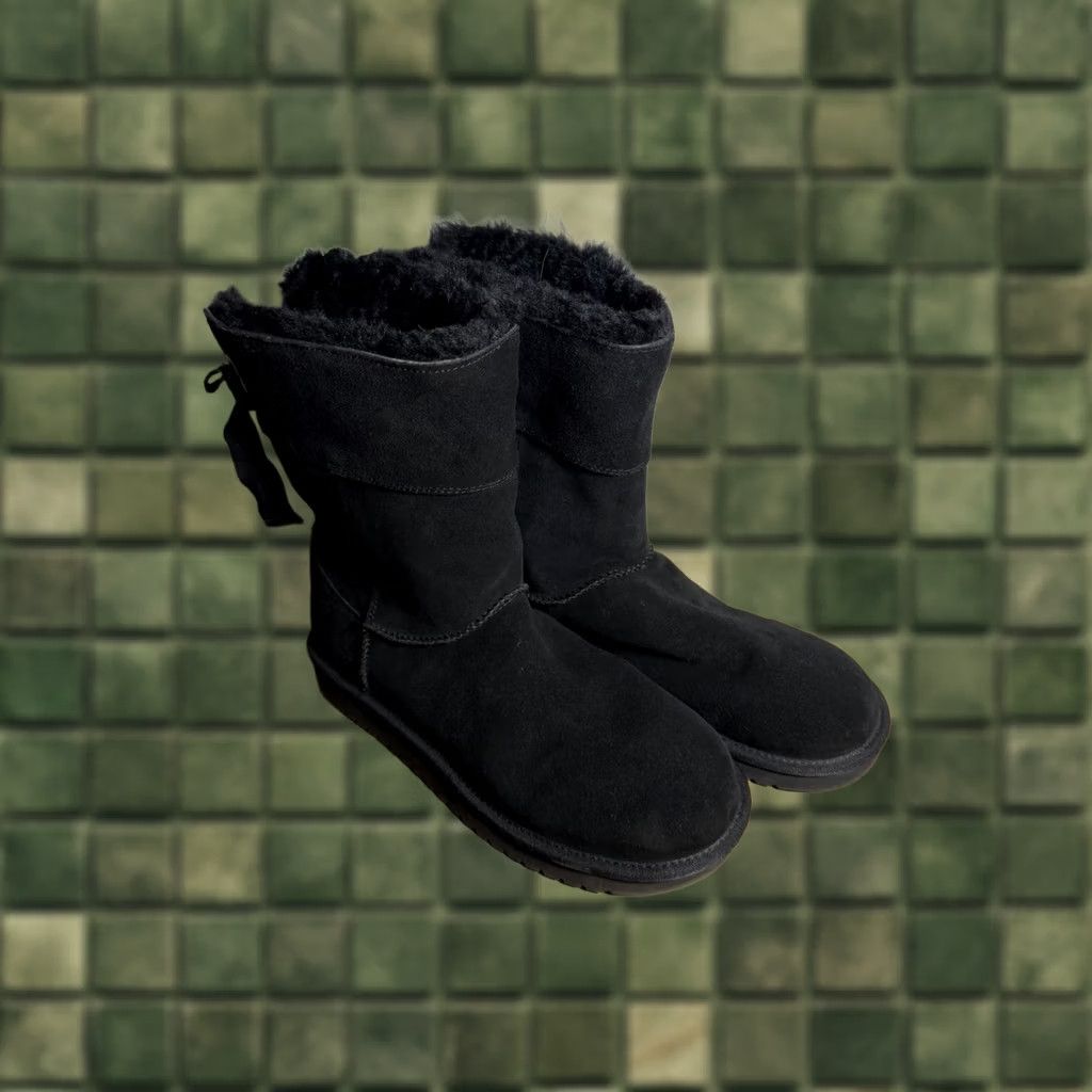 Vintage KOOLABURRA BY UGG Delene Mini BLACK BOOTS WOMAN’S Size 10 Suede Faux Fur Lining EVA Outsole M 41 EU 8 UK Vintage No Size US 8 / IT 38 - 1 Thumbnail