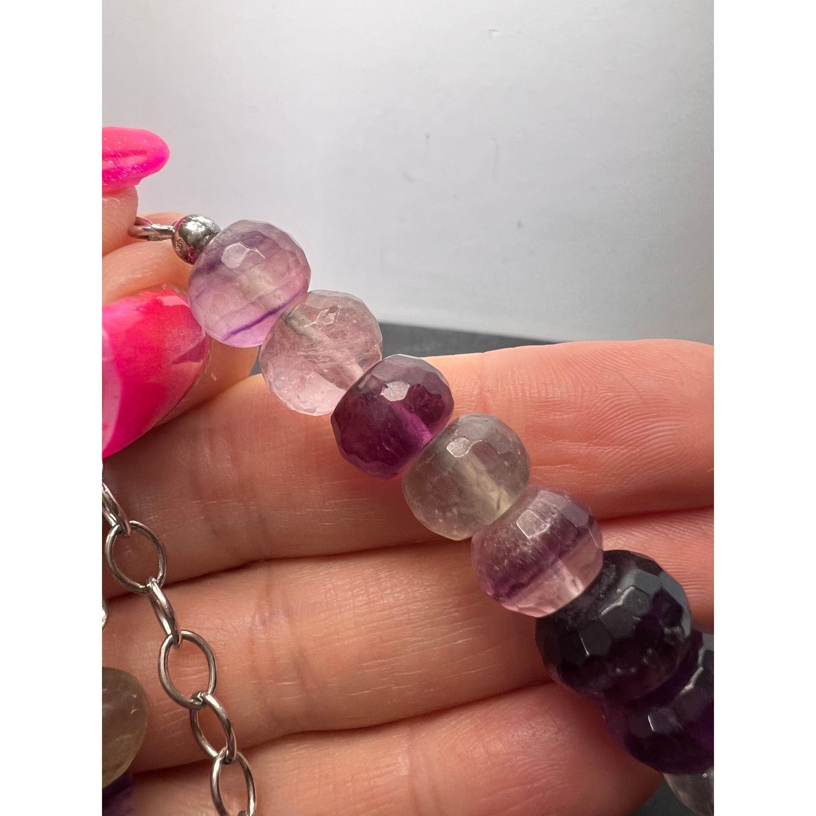 Other Fluorite faceted beaded statement necklace with 925 clasp Size ONE SIZE - 9 Thumbnail