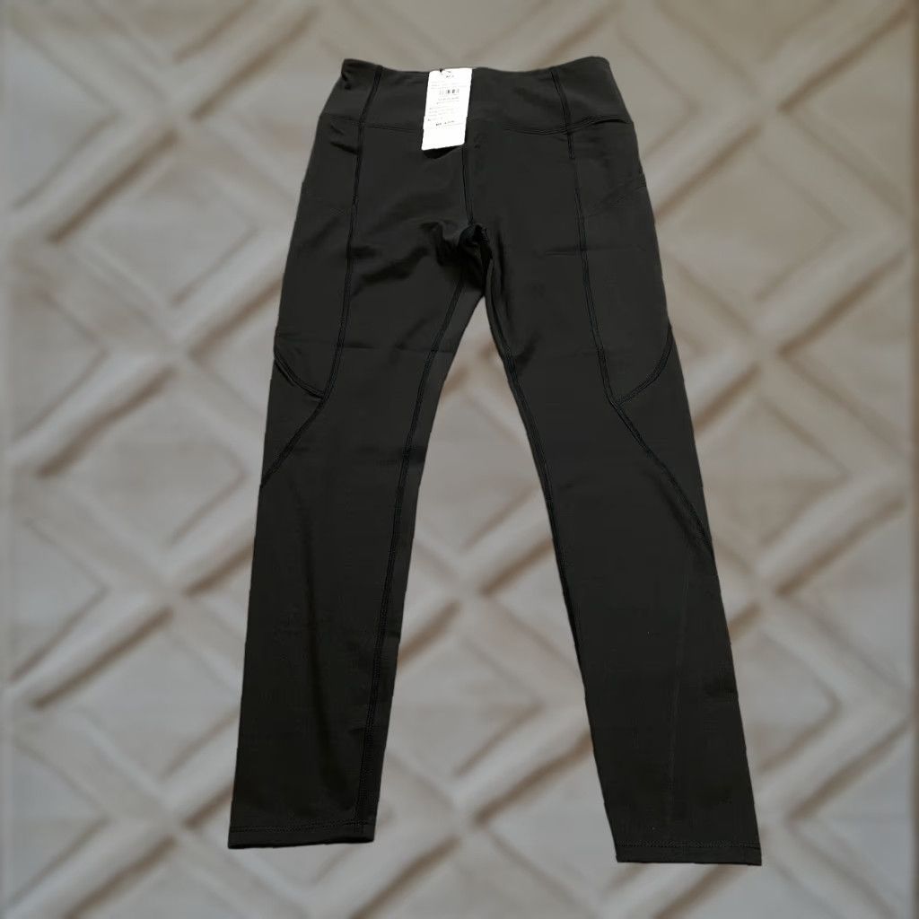 Vintage AFZ Leggings Womens Medium Black Yoga Stretch Active Pants New NWT 26x4.5 Size 32" / US 10 / IT 46 - 1 Thumbnail