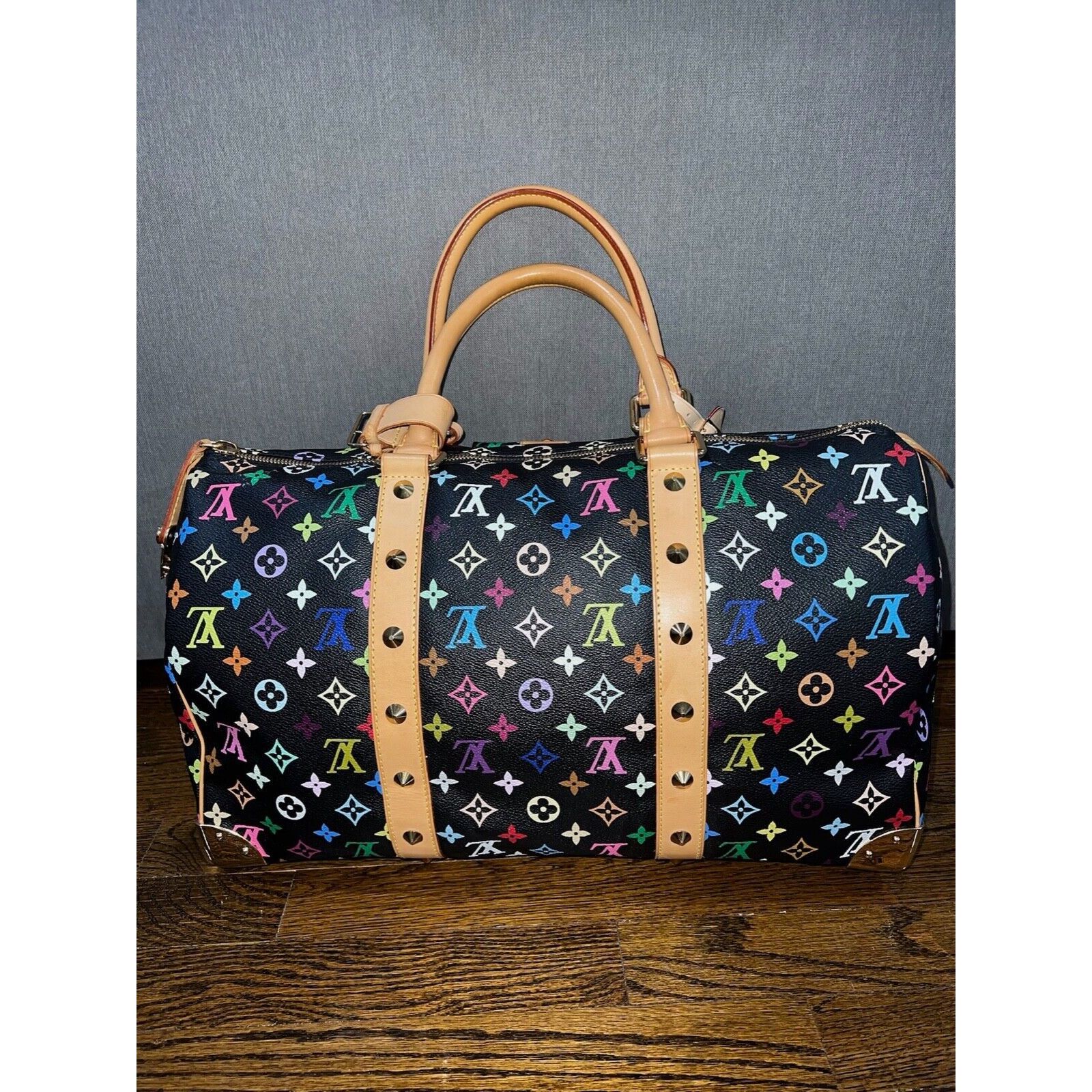 Louis Vuitton Louis Vuitton Murakami Black Multicolor Monogram Travel Bag Size ONE SIZE - 6 Thumbnail