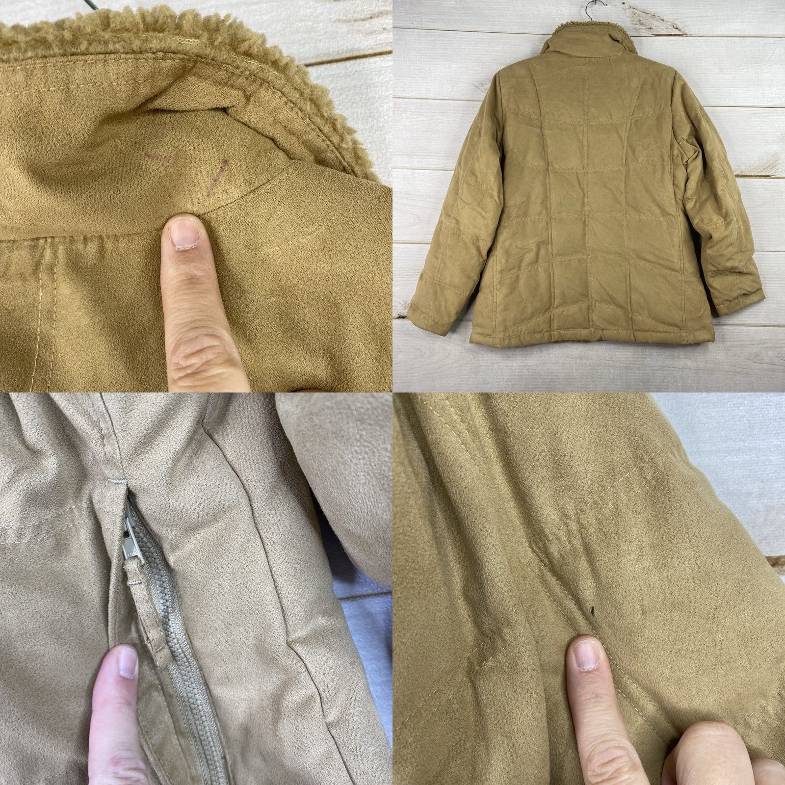 Vintage LL Bean Jacket Womens PS Petite Brown Down Parka Coat Hooded Faux Fur/Suede Mid-Length Casual Womens Vestige Vintage: No Size S / US 4 / IT 40 - 8 Thumbnail