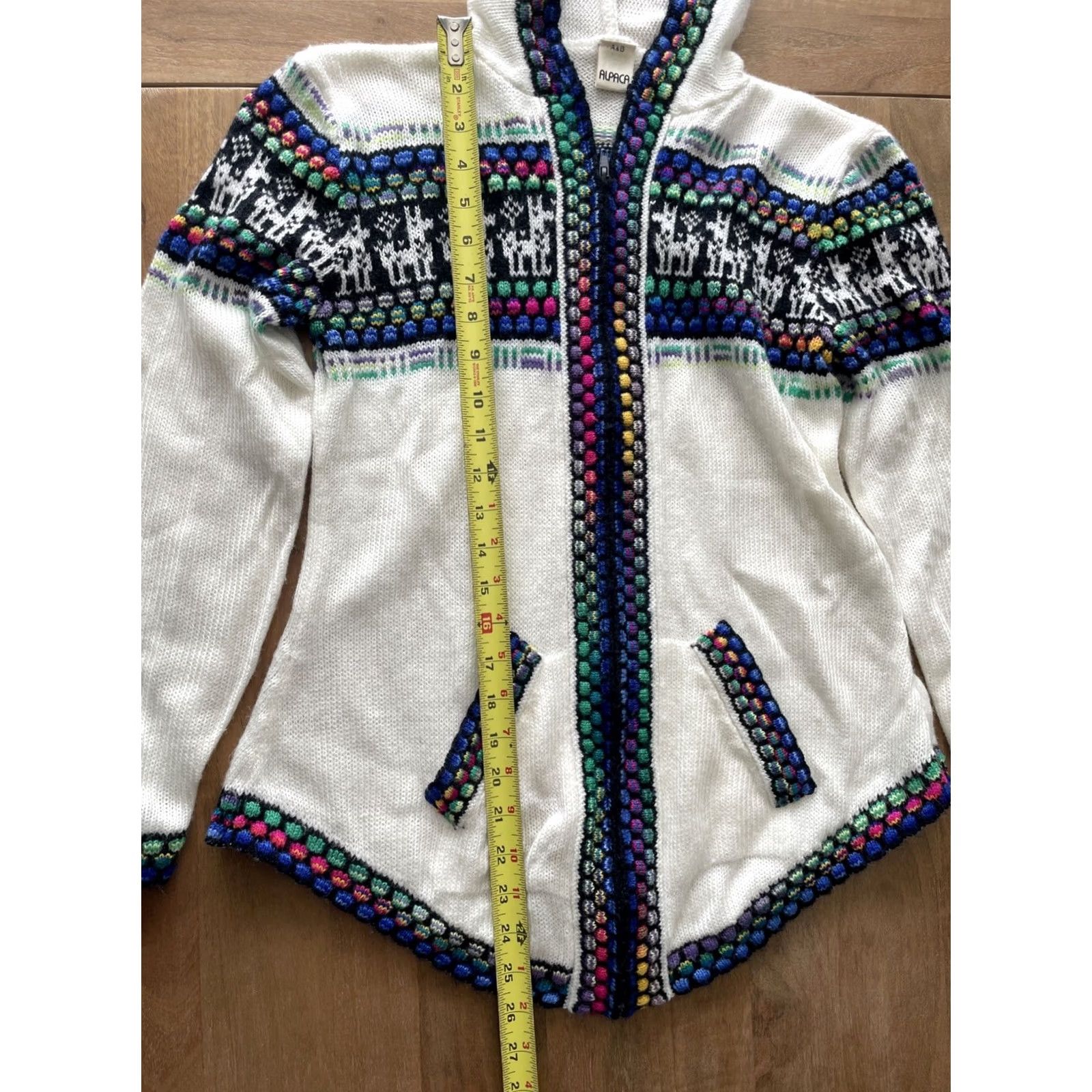 Vintage A&B Alpaca Knit Hoodie Womens Small/XS Full Zip Longsleeve Sweater MADE IN PERU Size S / US 4 / IT 40 - 7 Thumbnail