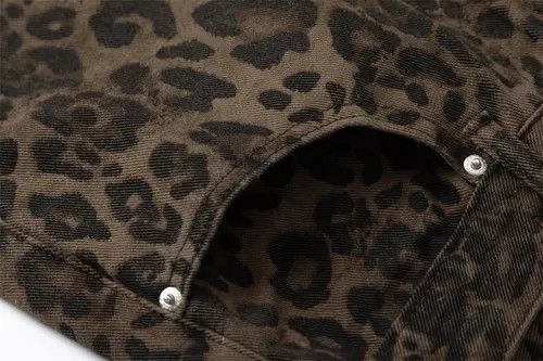 Japanese Brand × Jean Vintage washed distressed cool leopard camouflage jeans y2k Size US 34 / EU 50 - 4 Thumbnail