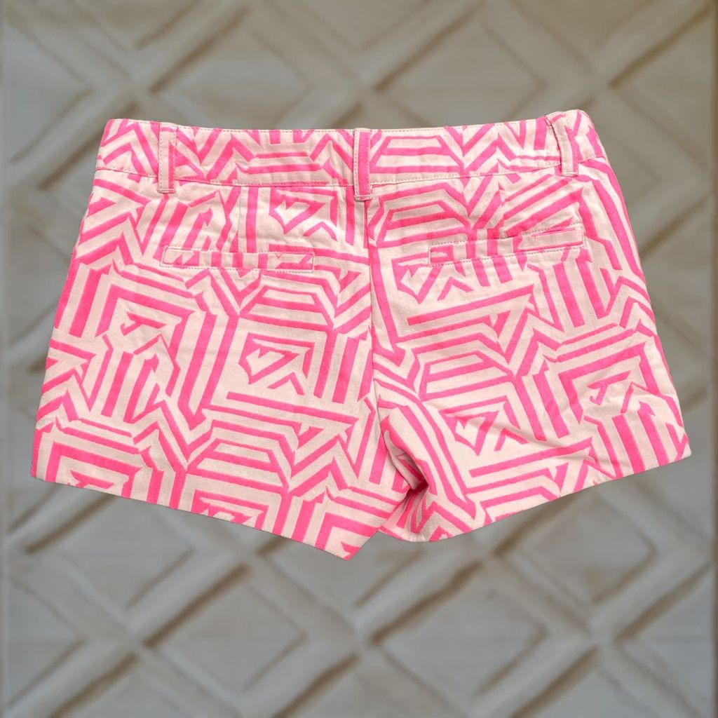 J.Crew J. Crew Geometric Azaka Chino shorts Womens 00 Tiki Neon Pink Casual Stretch Shirt Size 24" / US 00 / IT 34 - 1 Thumbnail