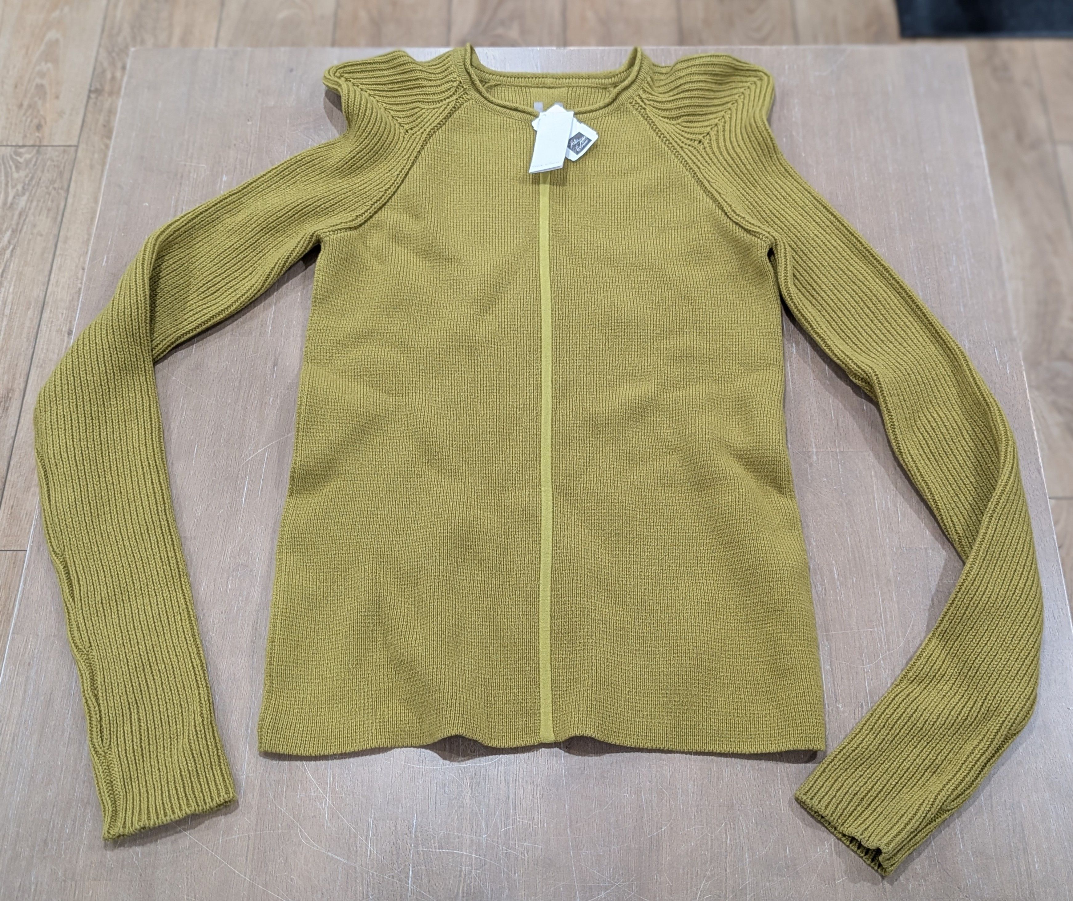 Rick Owens RICK OWENS Puffed Shoulder Cashmere Sweater Acid Medium Size US M / EU 48-50 / 2 - 1 Thumbnail