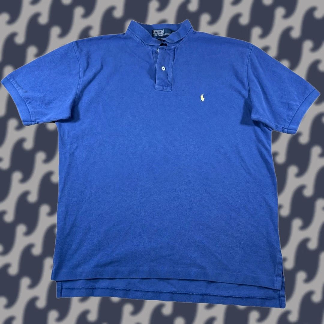Ralph Lauren VINTAGE Polo Ralph Lauren Classic Fit Blue Polo Shirt Yellow Pony 100% Cotton Sz Large Polo Men Regular Short Sleeve Logo Embroidered Size US L / EU 52-54 / 3 - 1 Thumbnail