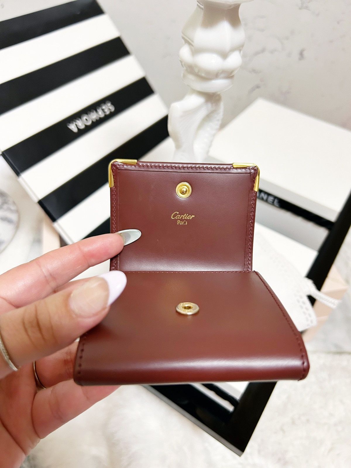 Cartier Authentic Cartier Rare Vintage Maroon Coin / Change Purse Size ONE SIZE - 5 Thumbnail