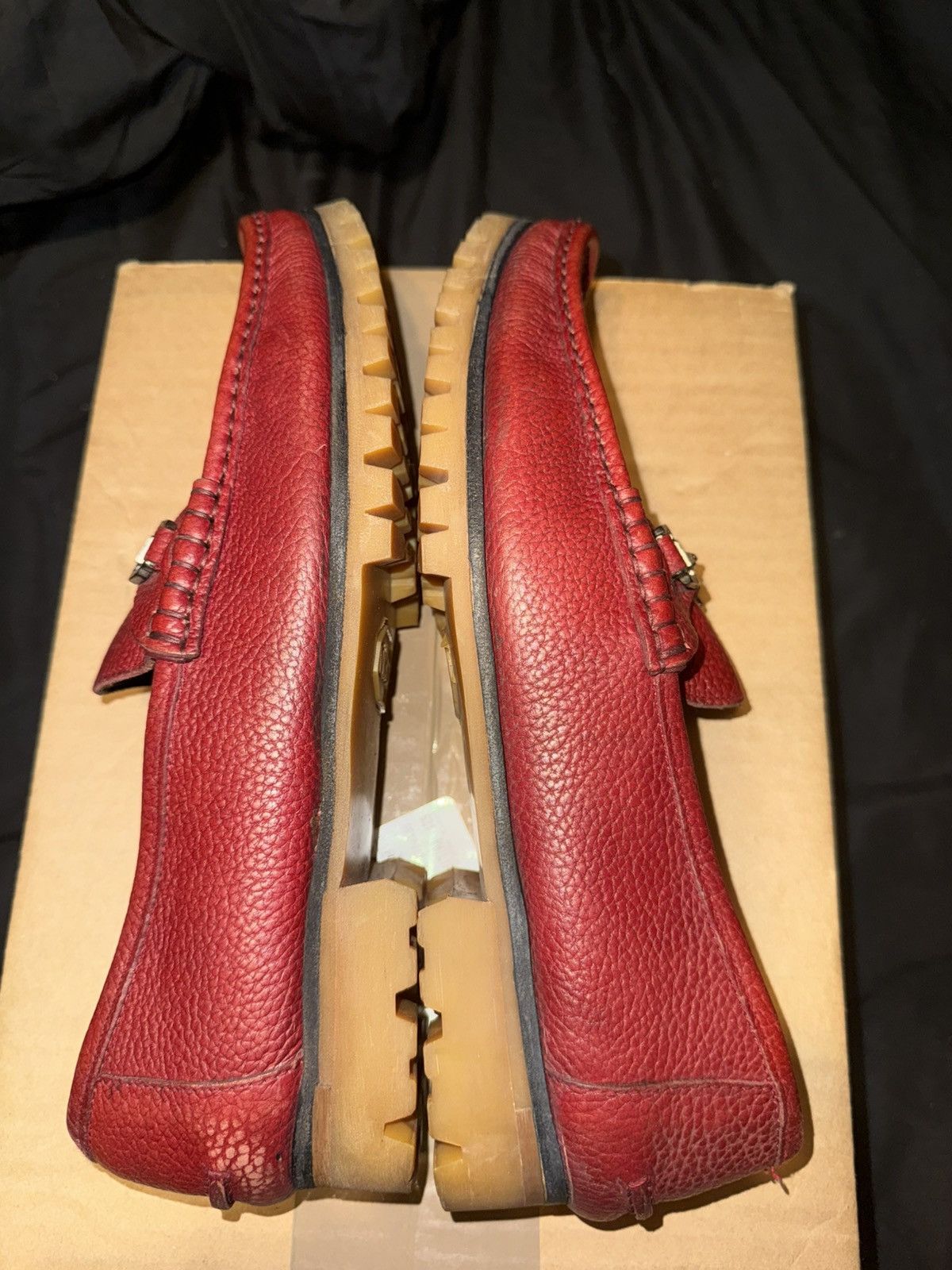 Gucci Gucci Red horsebit Leather Loafers m9 vibram sole Size US 9 / EU 42 - 8 Thumbnail