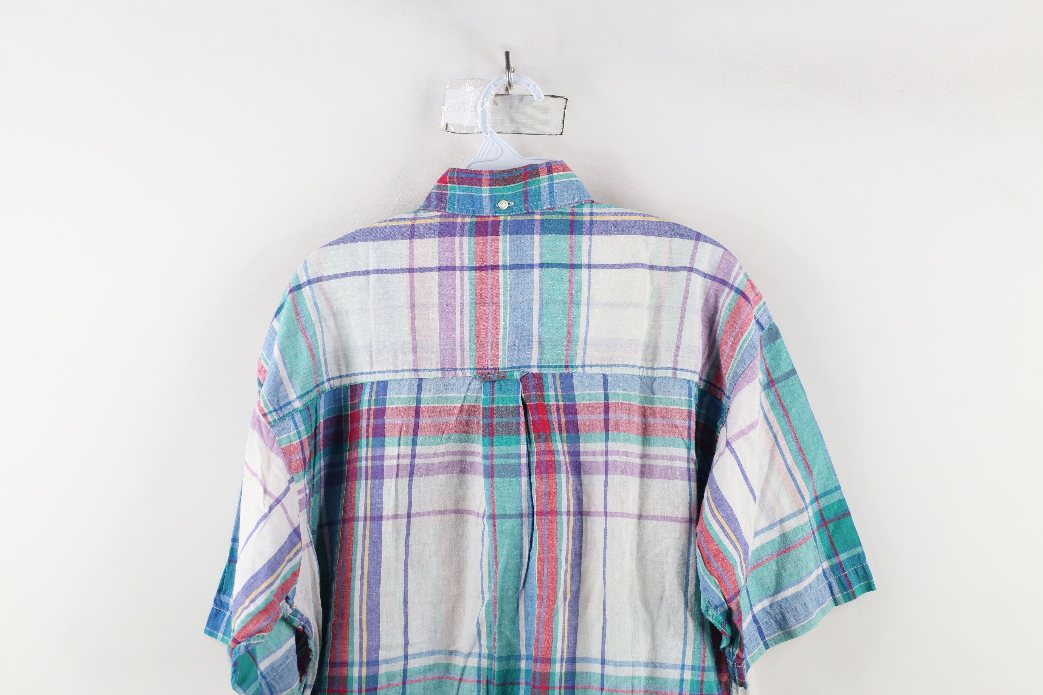 Vintage Vintage 90s Streetwear India Madras Plaid Button Down Shirt Size US L / EU 52-54 / 3 - 14 Thumbnail