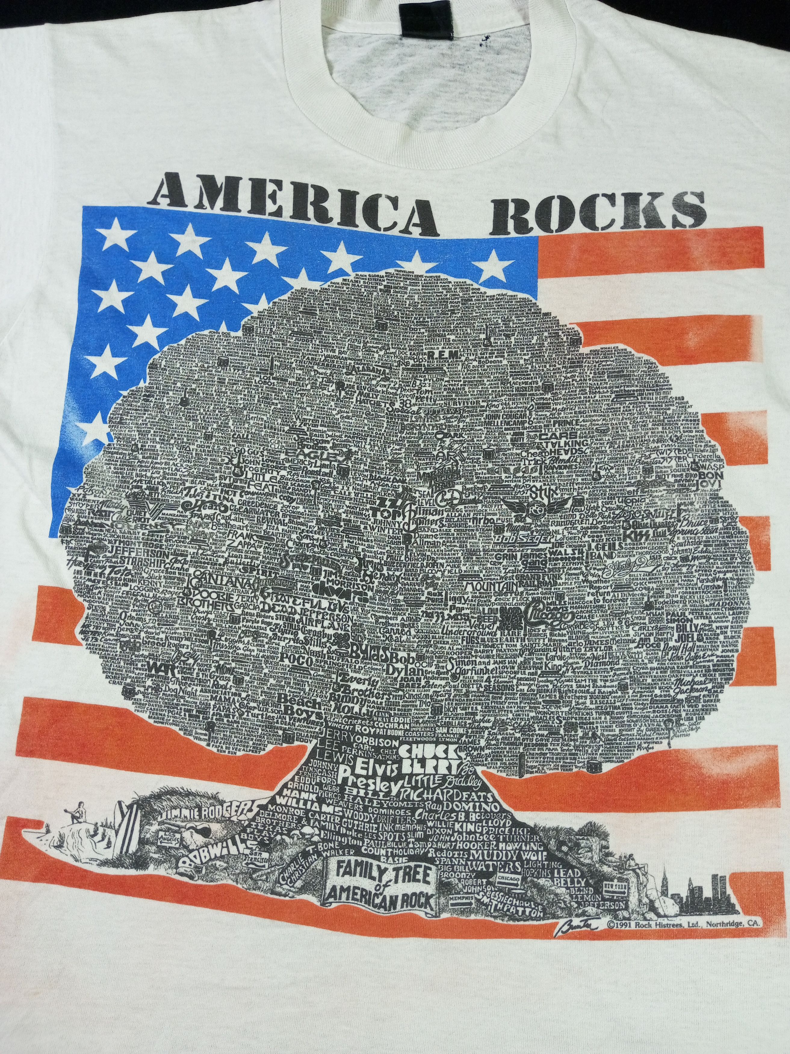Band Tees × Vintage Vintage 90s Family Tree Of American Rock Tees Size US L / EU 52-54 / 3 - 2 Thumbnail