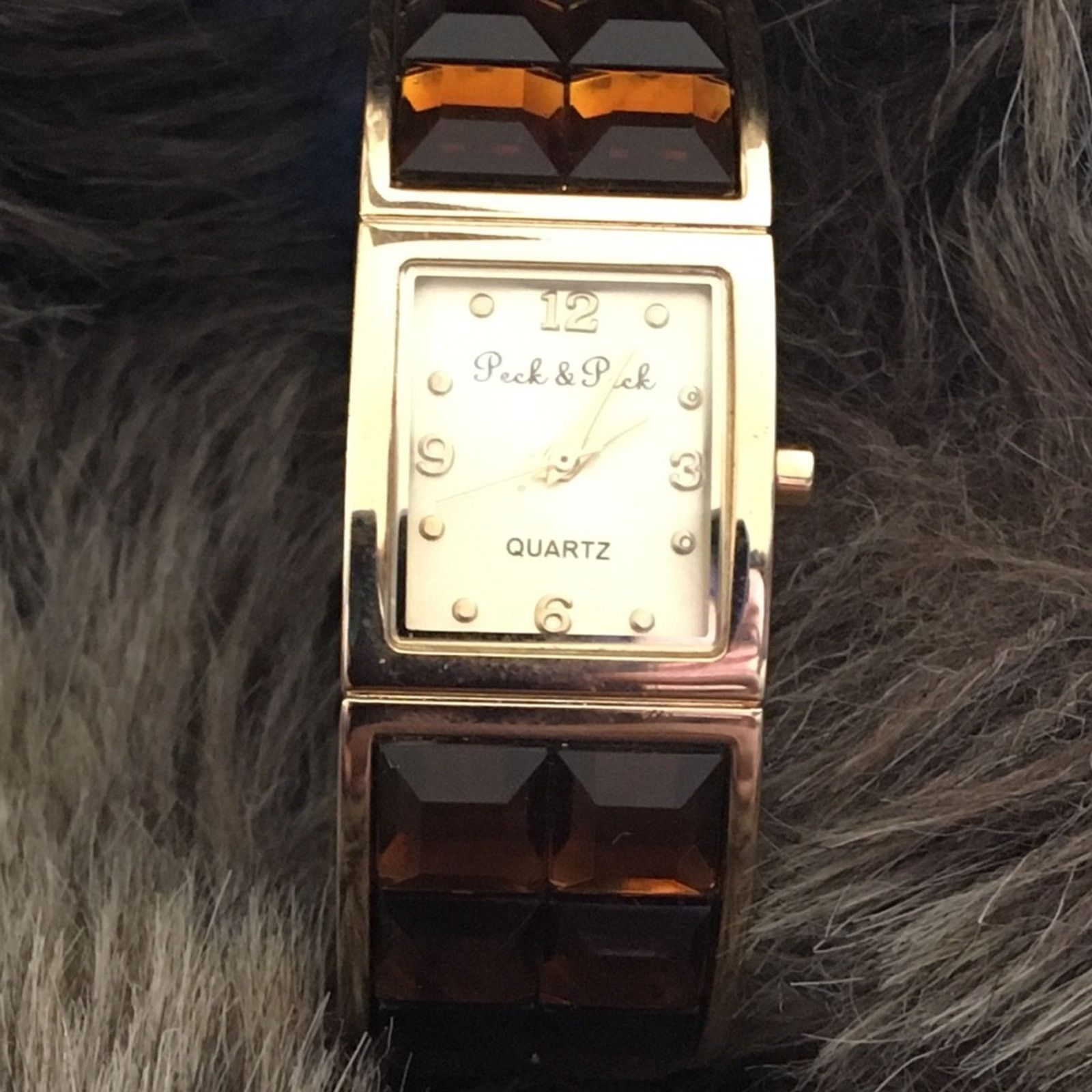 Jewelry Peck & Peck brown topaz stone cuff watch Size ONE SIZE - 5 Thumbnail