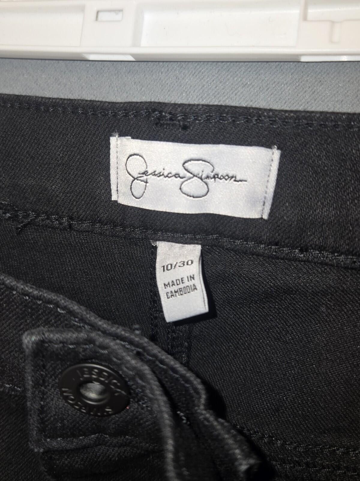 Other Jessica Simpson Ladies Black Mid-Rise Flared Jean Size 10/30 Size 32" / US 10 / IT 46 - 3 Thumbnail