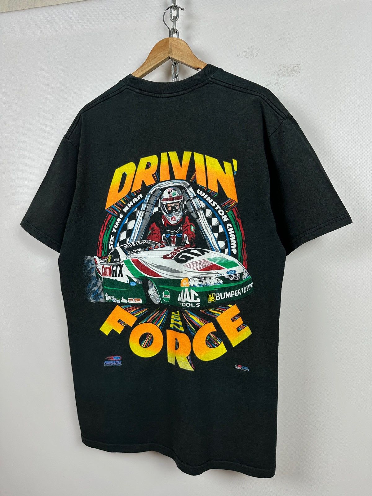 NASCAR Vintage NASCAR John Force Ford Castrol GTX NHRA T-Shirt Size US XL / EU 56 / 4 - 3 Thumbnail