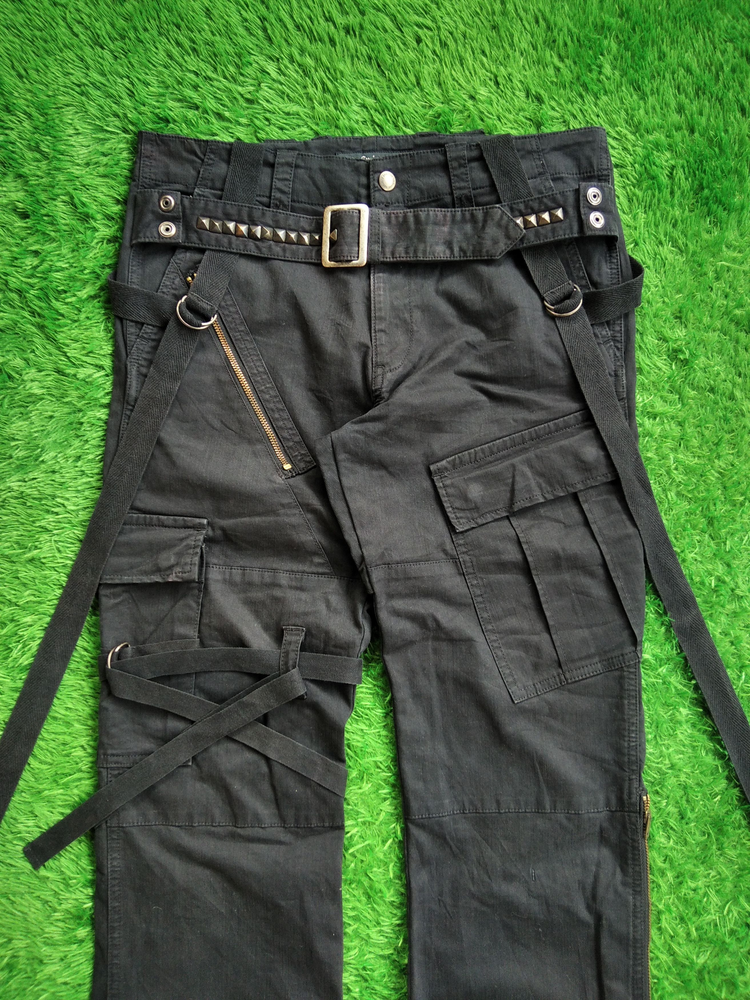 If Six Was Nine × Japanese Brand × Le Grande Bleu (L.G.B.) Vtg 00s Endeneu Maxm Bondage Spike Punk Cargo Pants Size US 31 - 5 Thumbnail