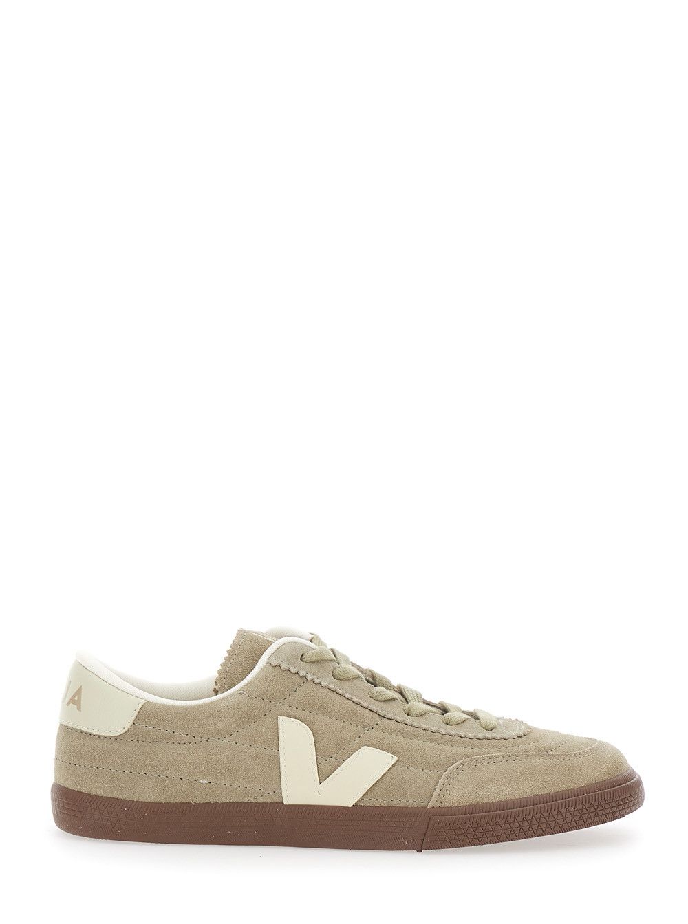 Veja 'Panenka' Beige Low Top Sneakers with Logo Patch on the Side and Contrasting Heel with Logo Lettering in Leather Unisex Size US 11 / IT 41 - 1 Thumbnail