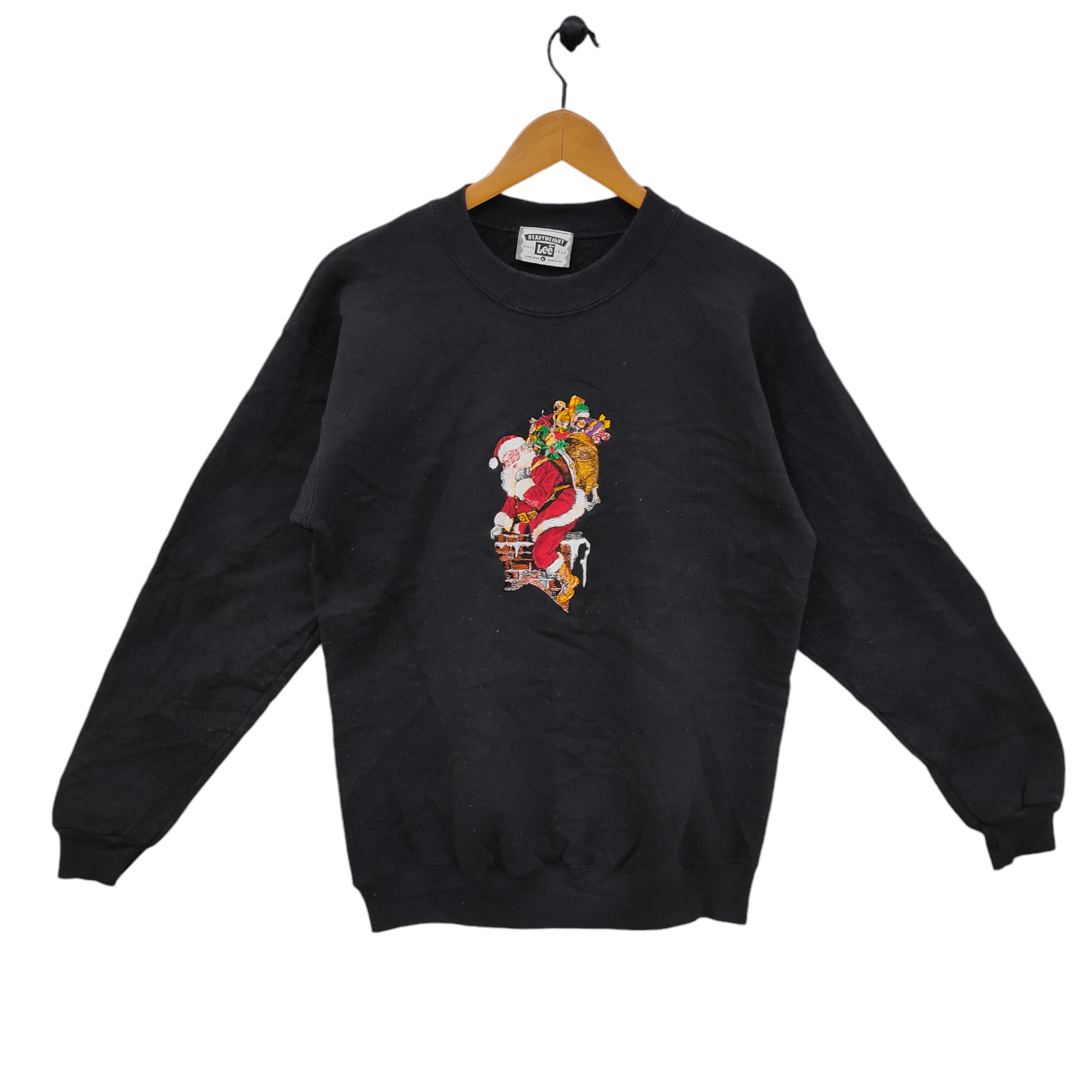 Lee × Vintage 90s Santa Christmas Sweatshirt Embroidery Size US M / EU 48-50 / 2 - 1 Thumbnail