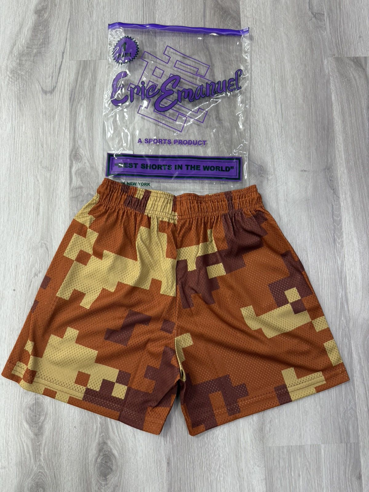 Eric Emanuel Eric Emanuel Digital Camo Mesh Shorts – Brown/Tan (M) Size US 32 / EU 48 - 2 Thumbnail