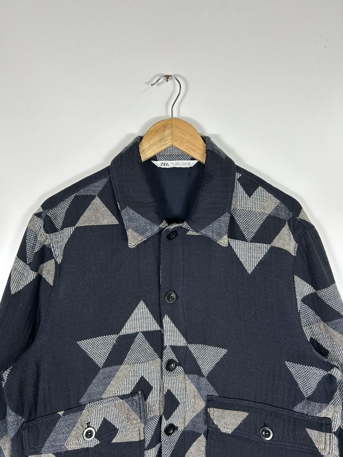 Zara ZARA Geometric Pattern Padded Jacket Abstract Triangle Print Size US L / EU 52-54 / 3 - 4 Thumbnail