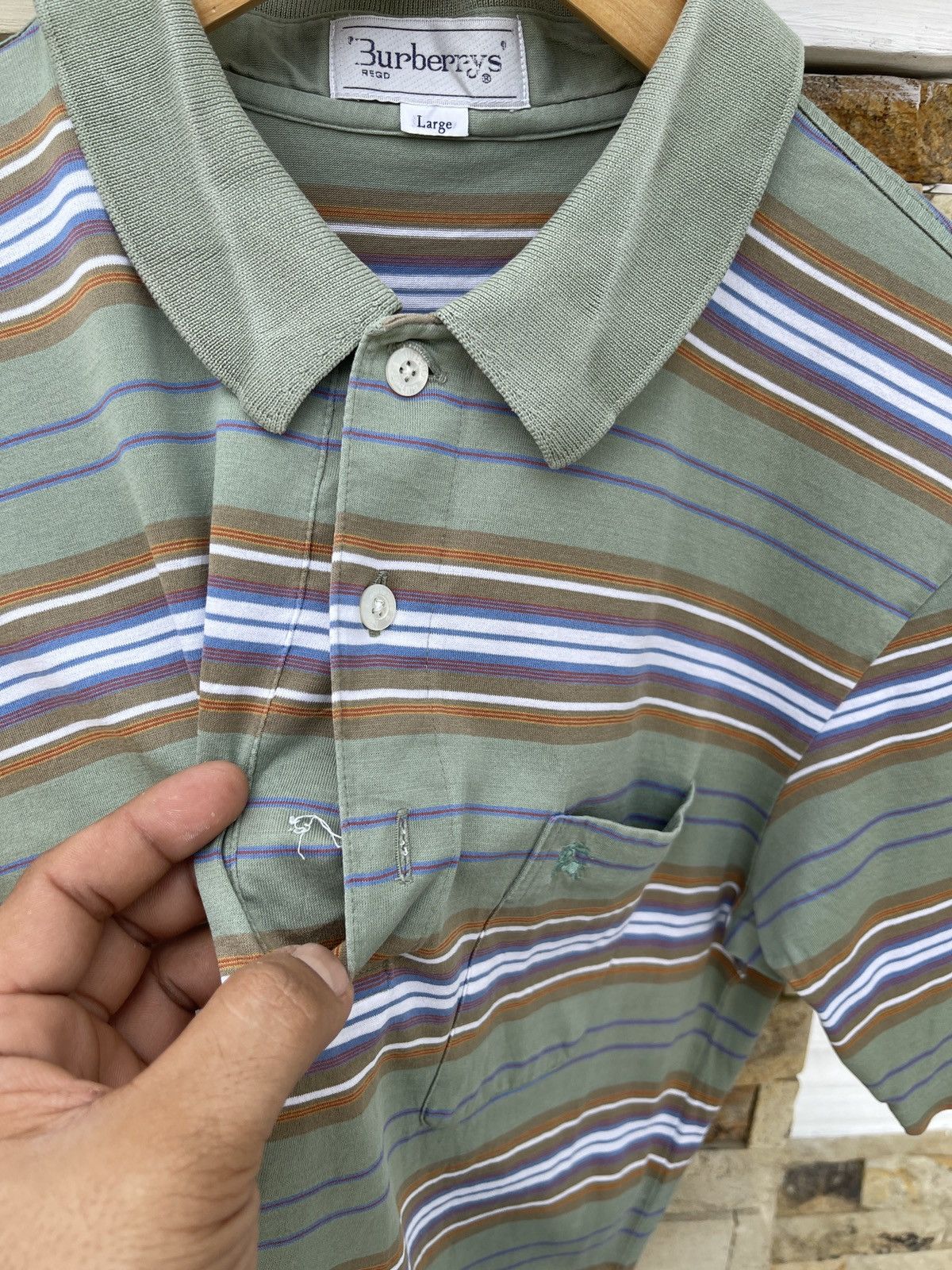 Burberry × OVER THE STRiPES × Vintage Last Drop🔥Rare🔥Vintage BURBERRY’S Polo Striped Shirt Size US M / EU 48-50 / 2 - 9 Thumbnail