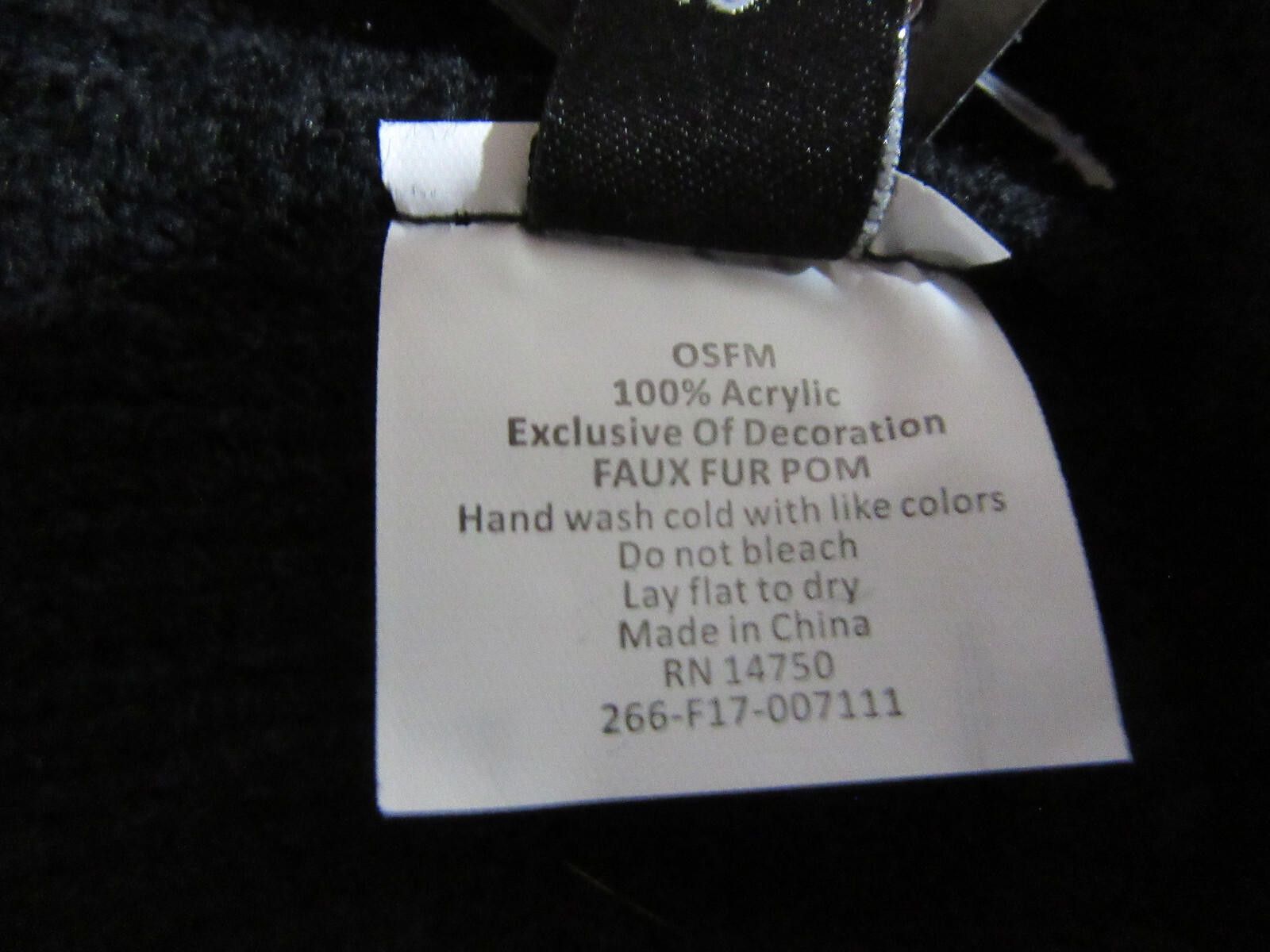United Colors Of Benetton bebe Beanie Hat Pom with Rhinestones & Faux Pearls Bling NWT Size ONE SIZE - 5 Thumbnail
