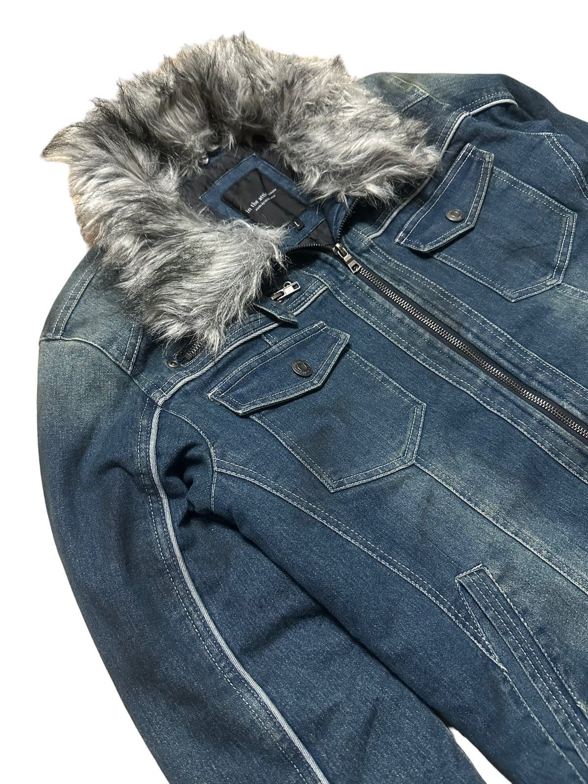 If Six Was Nine In The Attic Homme Made By Imagination Fur Denim Jacket Size US S / EU 44-46 / 1 - 3 Thumbnail