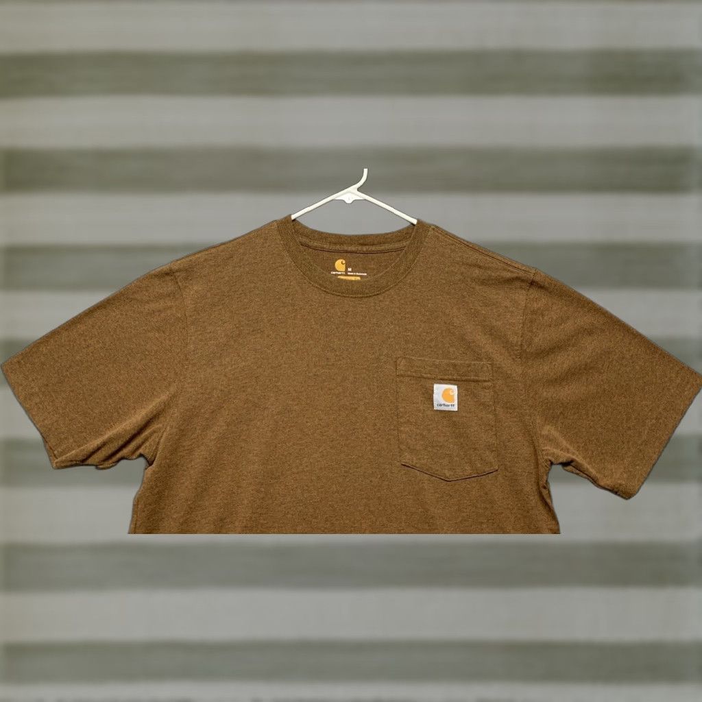 Carhartt Carhartt Original Fit T-Shirt Mens Short Sleeve Brown Single Pocket LOGO Cap Size US M / EU 48-50 / 2 - 1 Thumbnail