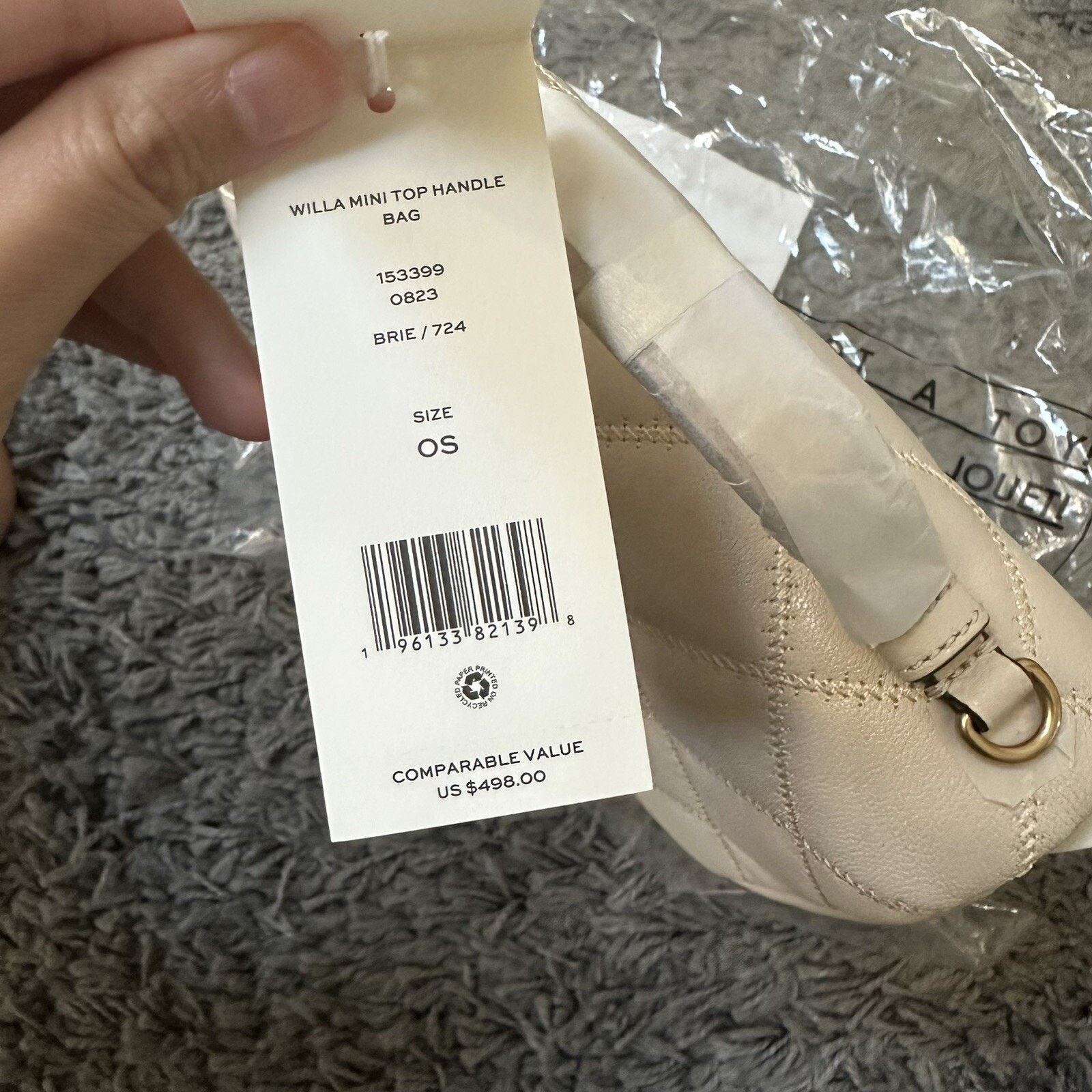 Tory Burch NWT Tory Burch 153399 Willa Mini Top Handle Bag IN BRIE Size ONE SIZE - 4 Thumbnail