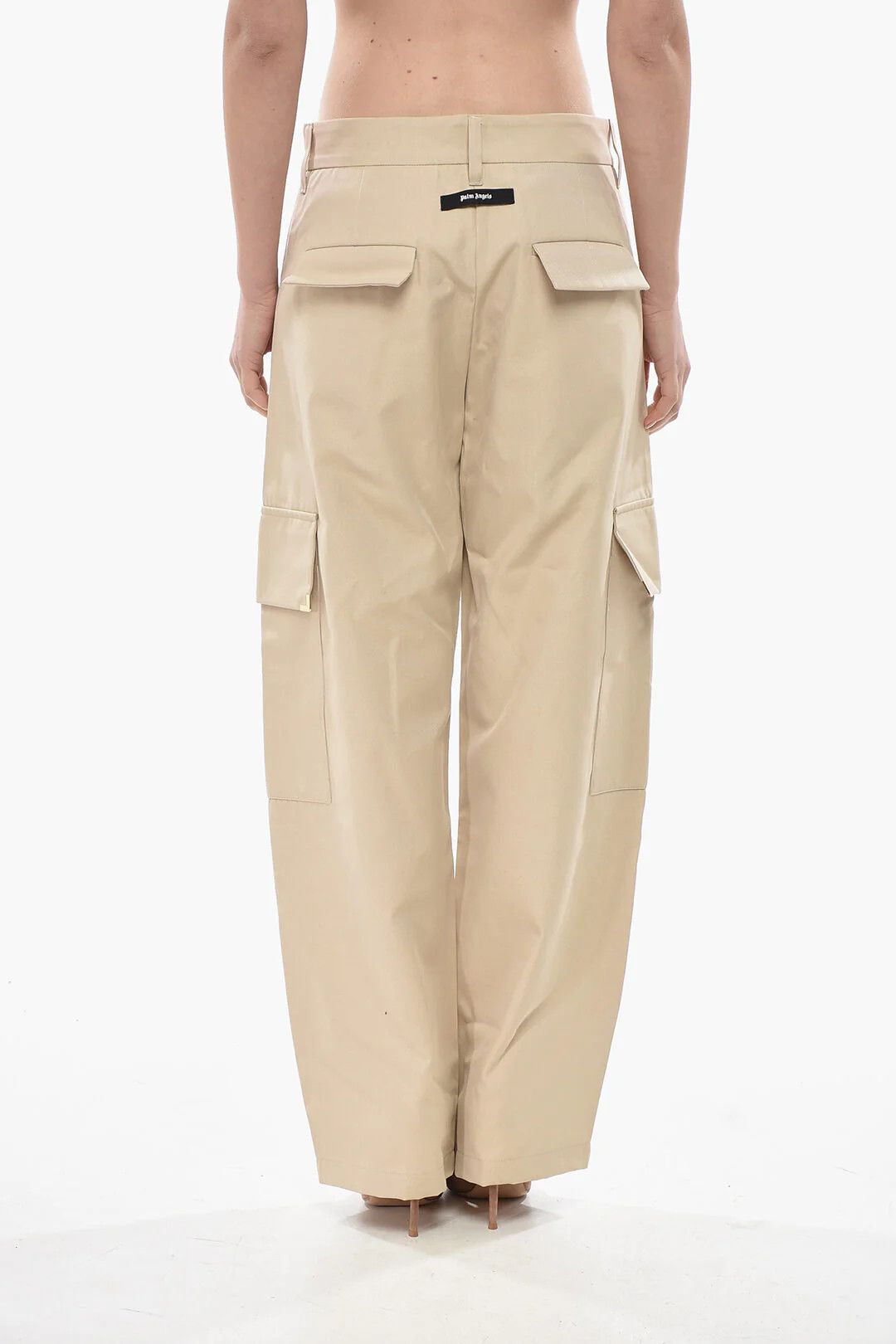 Palm Angels og1mm0326 Cotton-Blend Carrot-Fit Cargo Pant in Beige Size 28" / US 6 / IT 42 - 2 Thumbnail