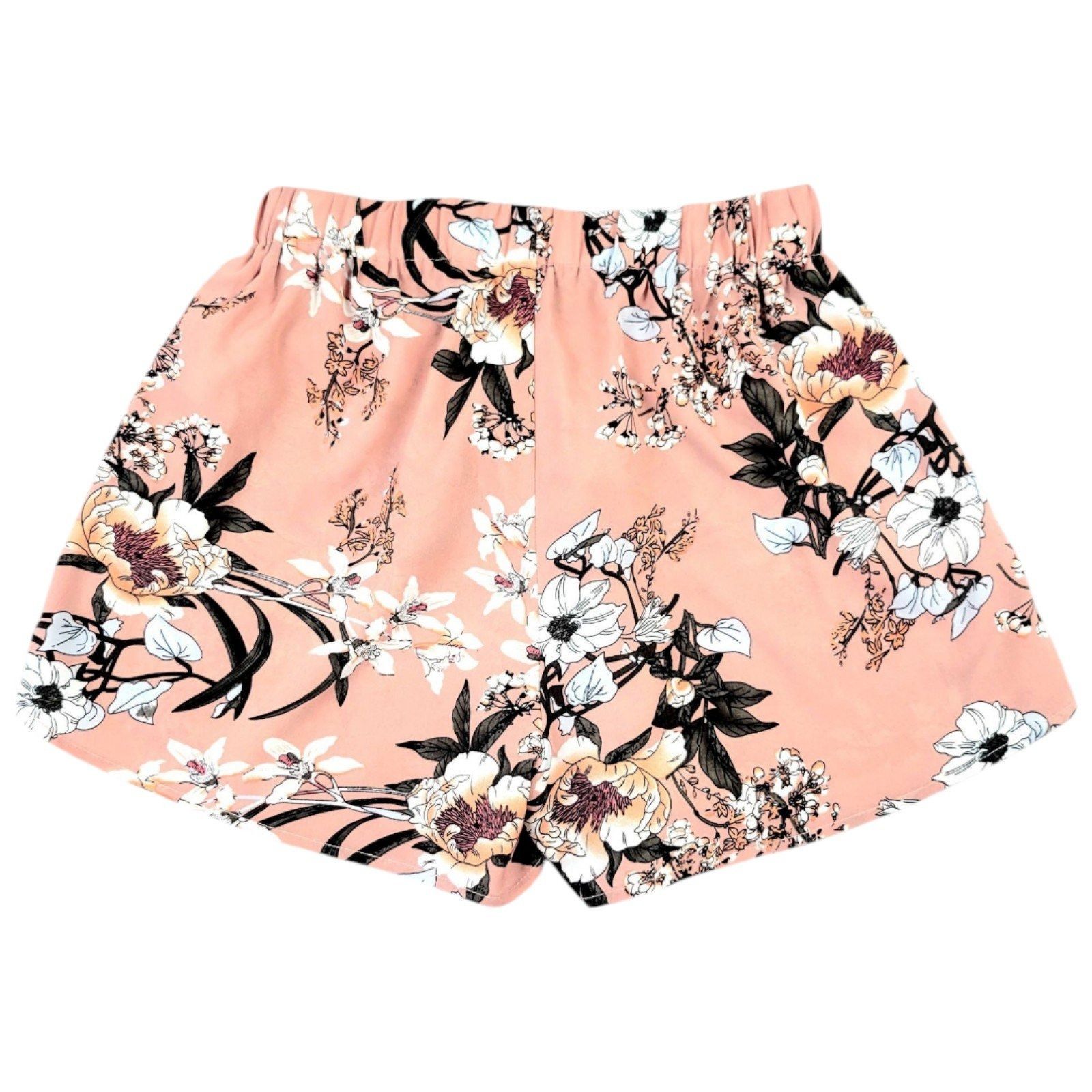 Shein Women's Shein L Floral Belted Paper Bag Shorts - Trendy Muav Size 28" / US 6 / IT 42 - 3 Thumbnail