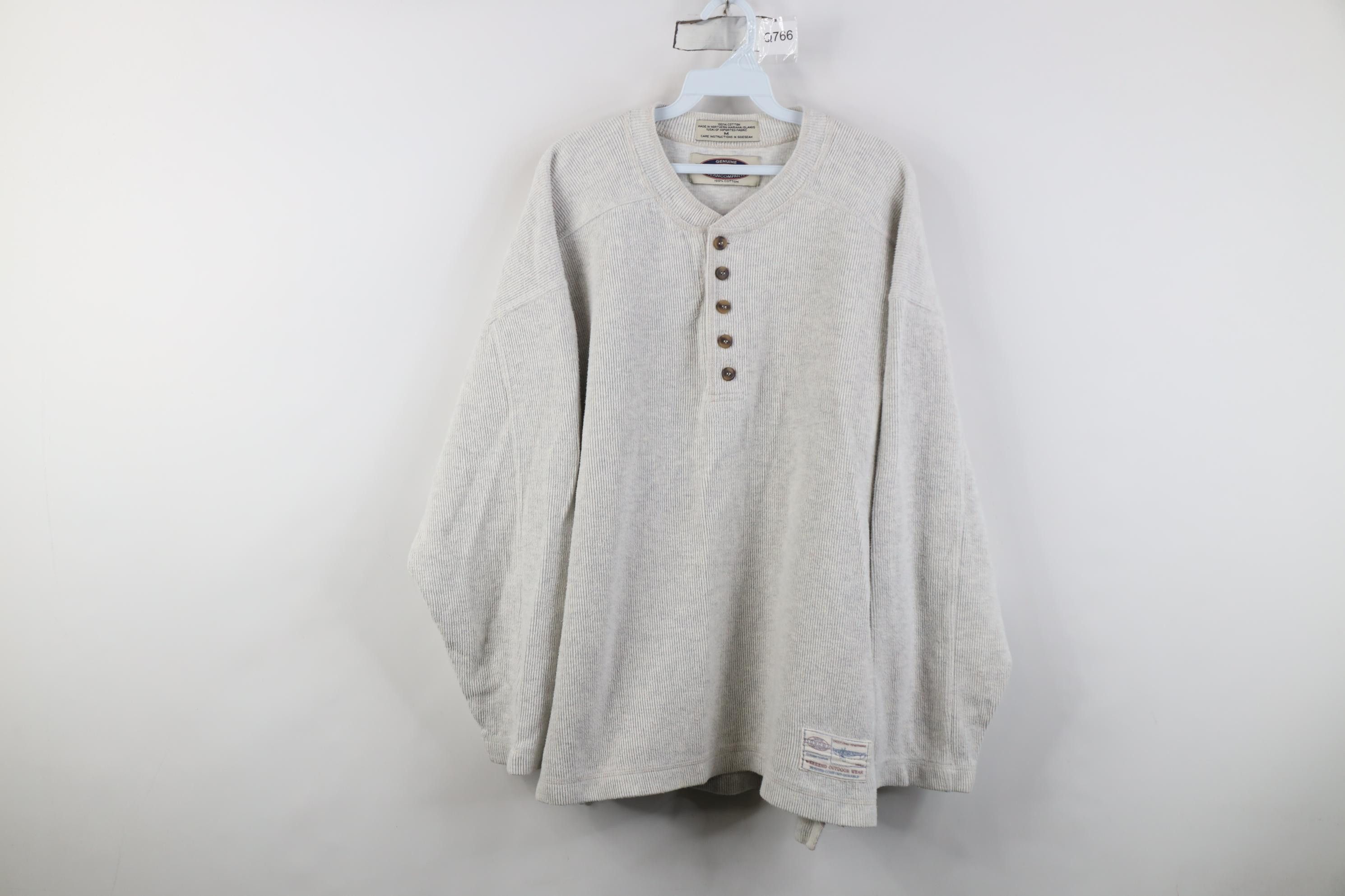 Vintage Vintage 90s Streetwear Heavyweight Knit Henley T-Shirt USA Size US M / EU 48-50 / 2 - 1 Thumbnail